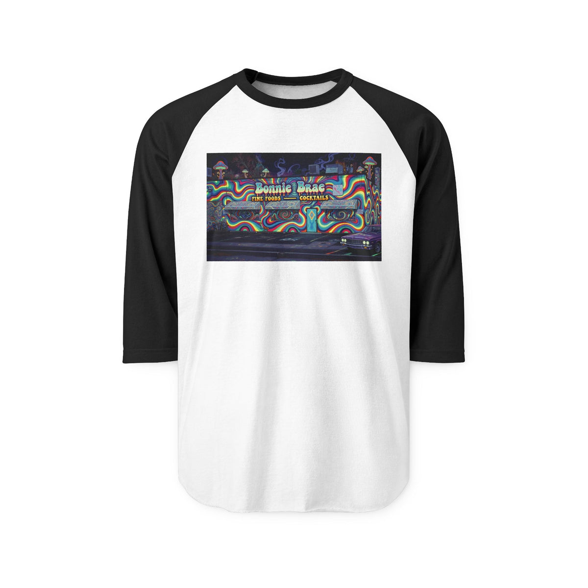 BONNIE BRAE TAVERN psychedelic | Retro Baseball Tee