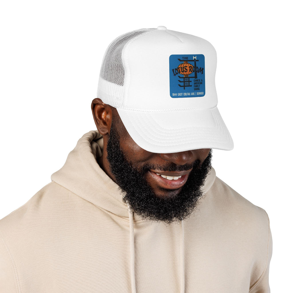Lotus Room Trucker Hat — Vintage Sailboat Foam Cap