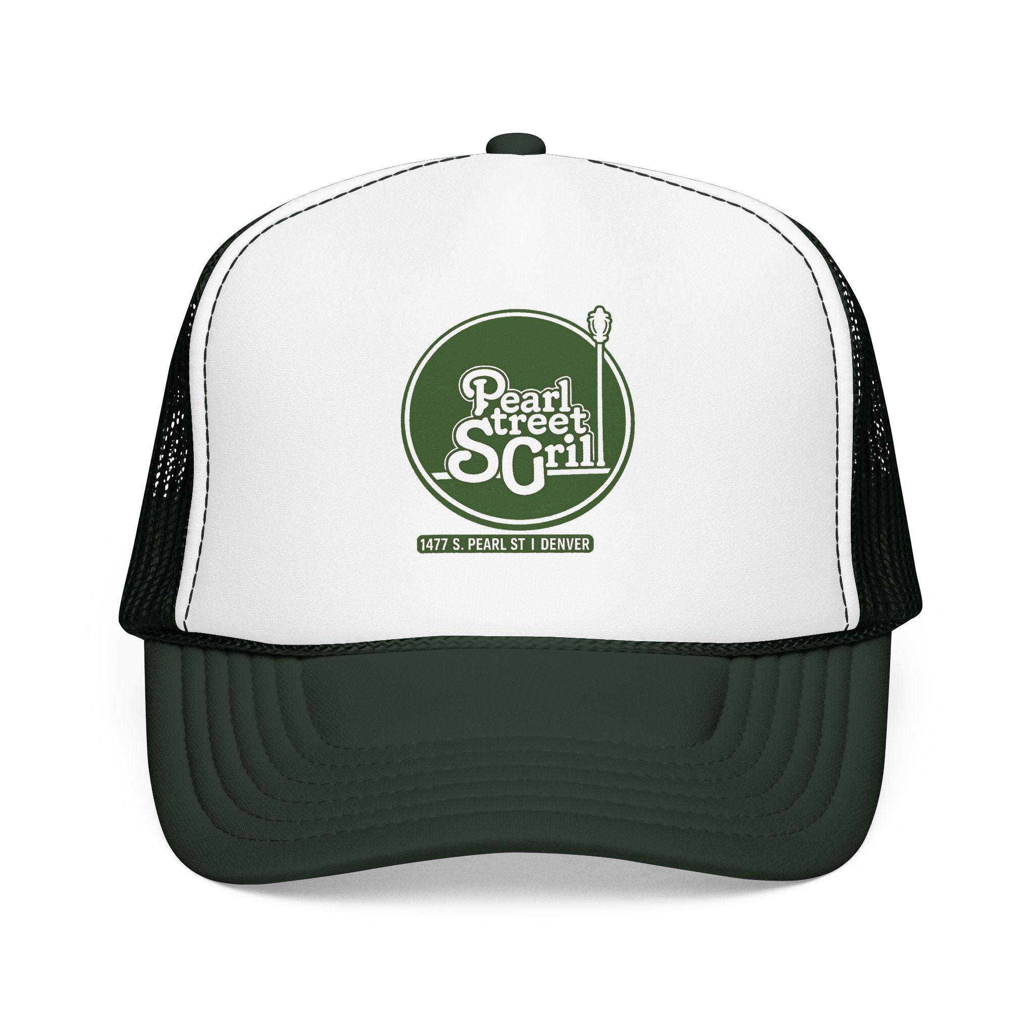 Pearl Street Grill Trucker Hat — Vintage Sailboat Foam Cap