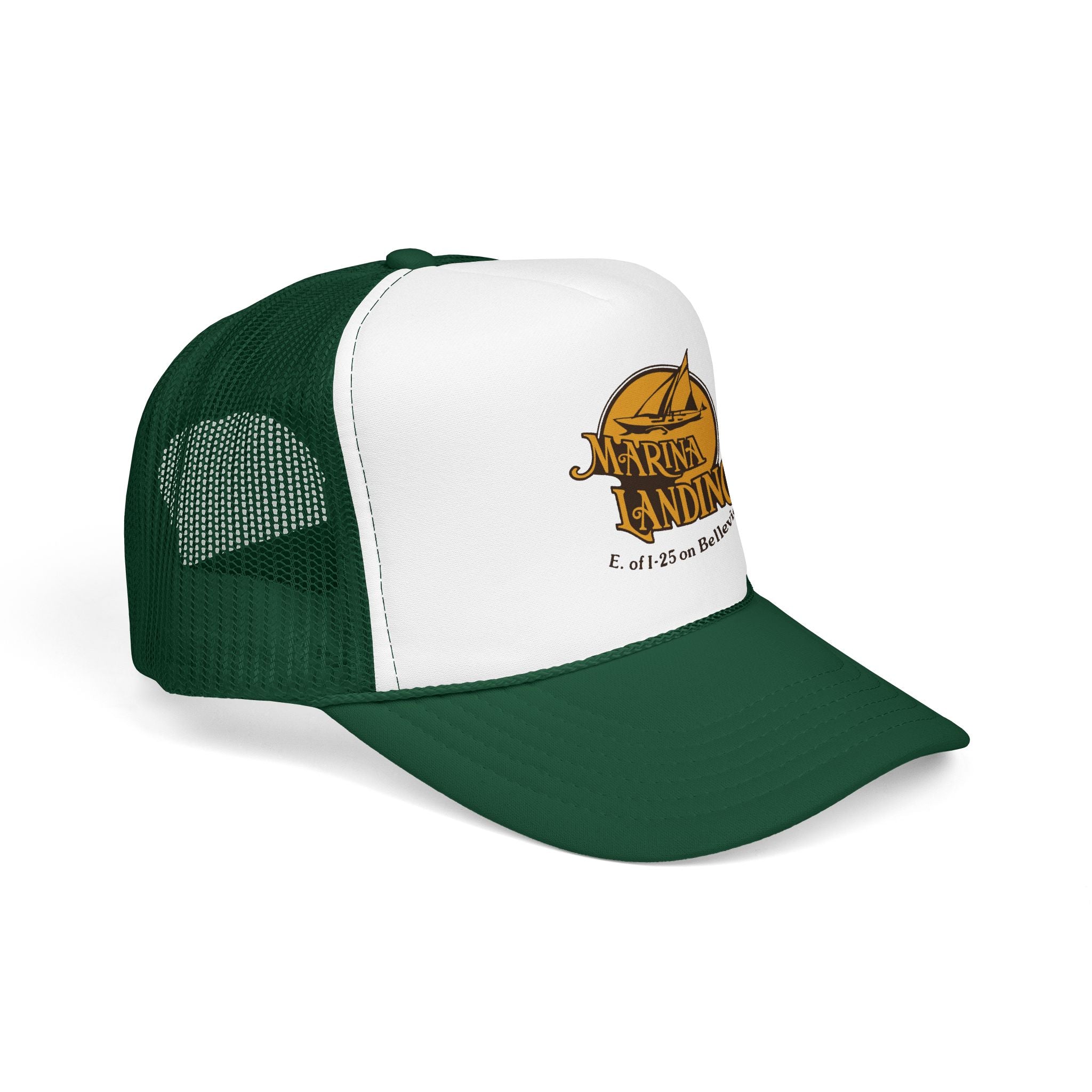 Marina Landing Trucker Hat — Vintage Sailboat Foam Cap
