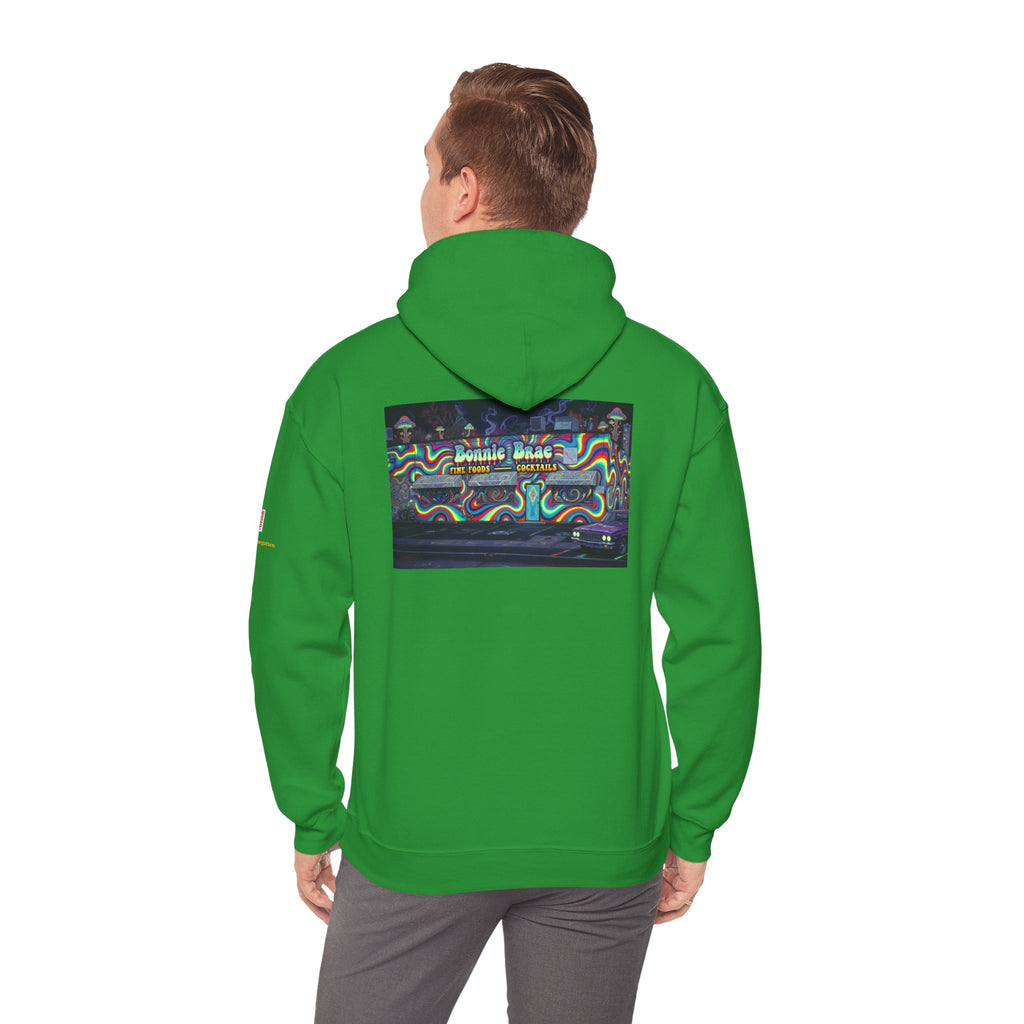 Bonnie Brae Tavern psychedelic nightscene | Unisex Heavy Blend™ Hooded Sweatshirt