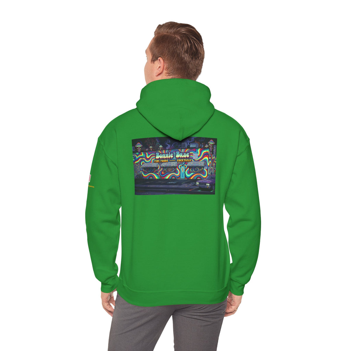 Bonnie Brae Tavern psychedelic nightscene | Unisex Heavy Blend™ Hooded Sweatshirt