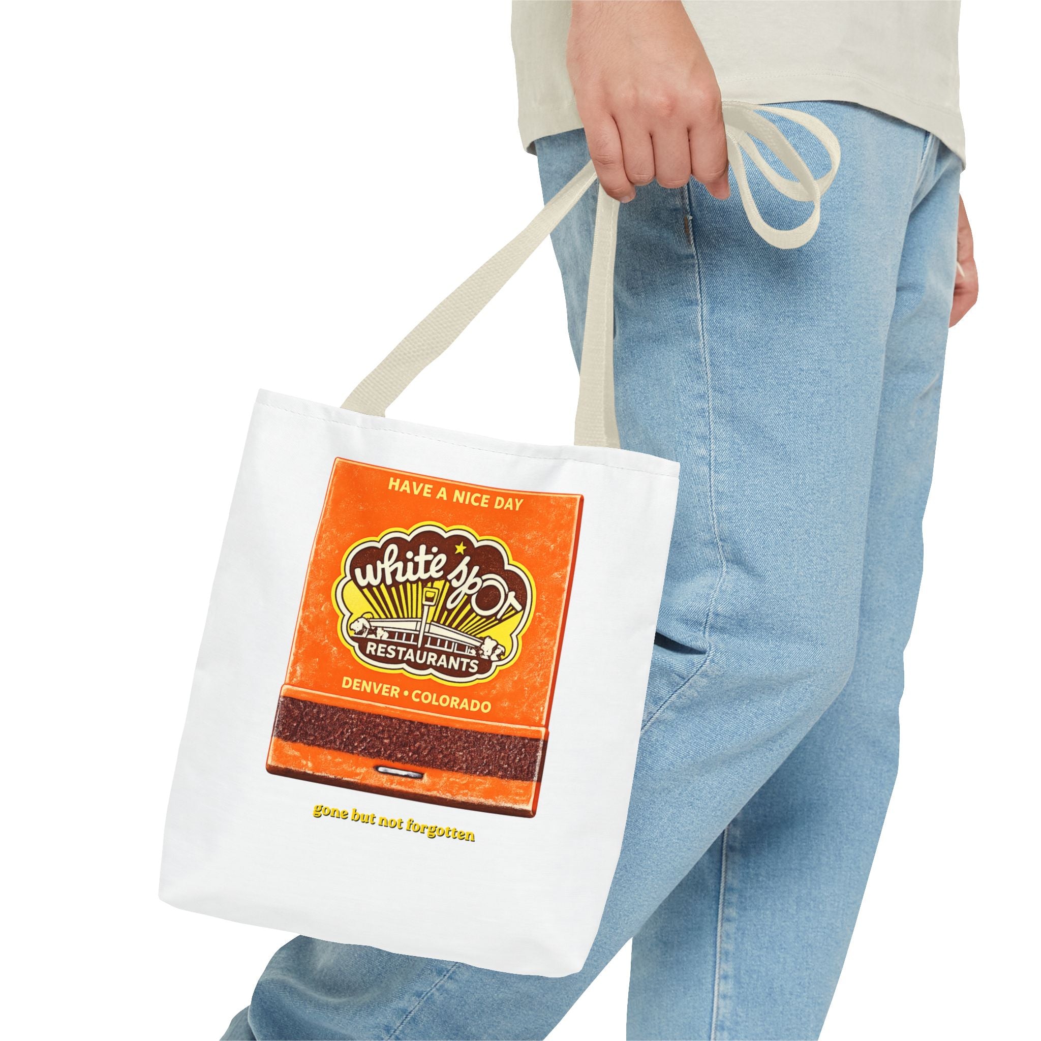 White Spot matchbook tote