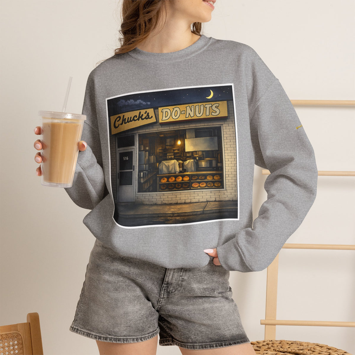 Chuck's Donuts nightscene | Native303 Sweatshirt