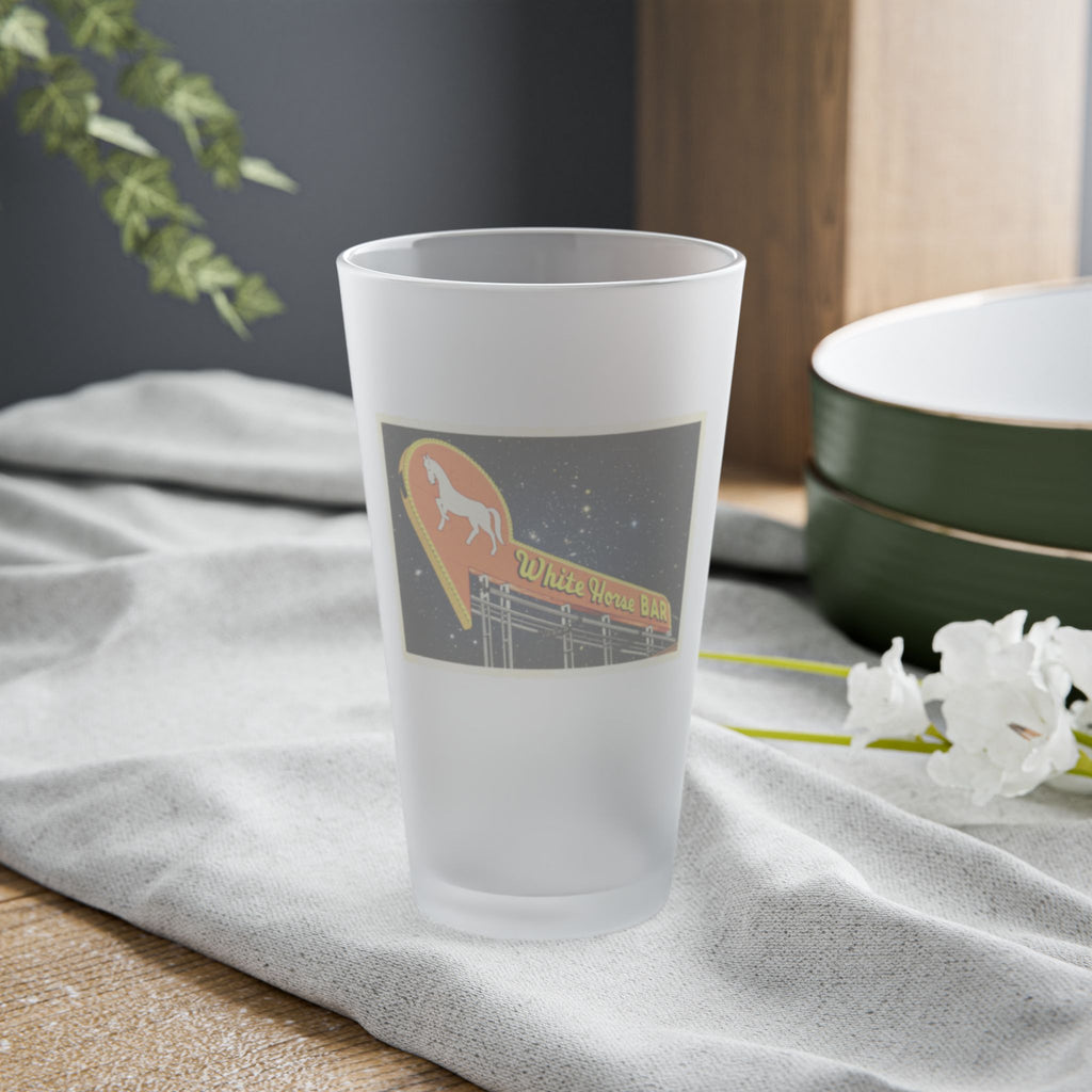 WHITE HORSE BAR | Frosted Pint Glass 16oz