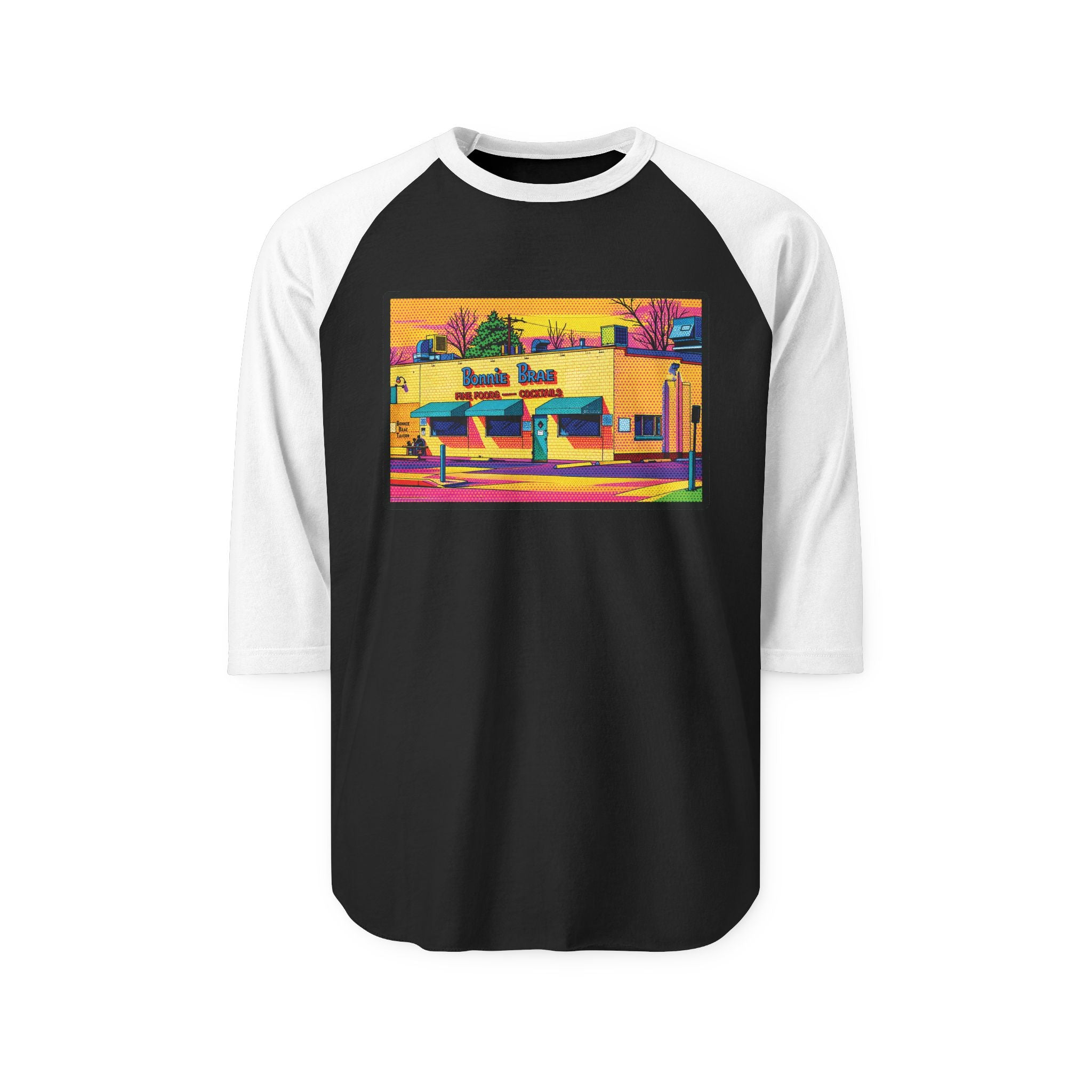 BONNIE BRAE NEON POP ART | Retro Baseball Tee