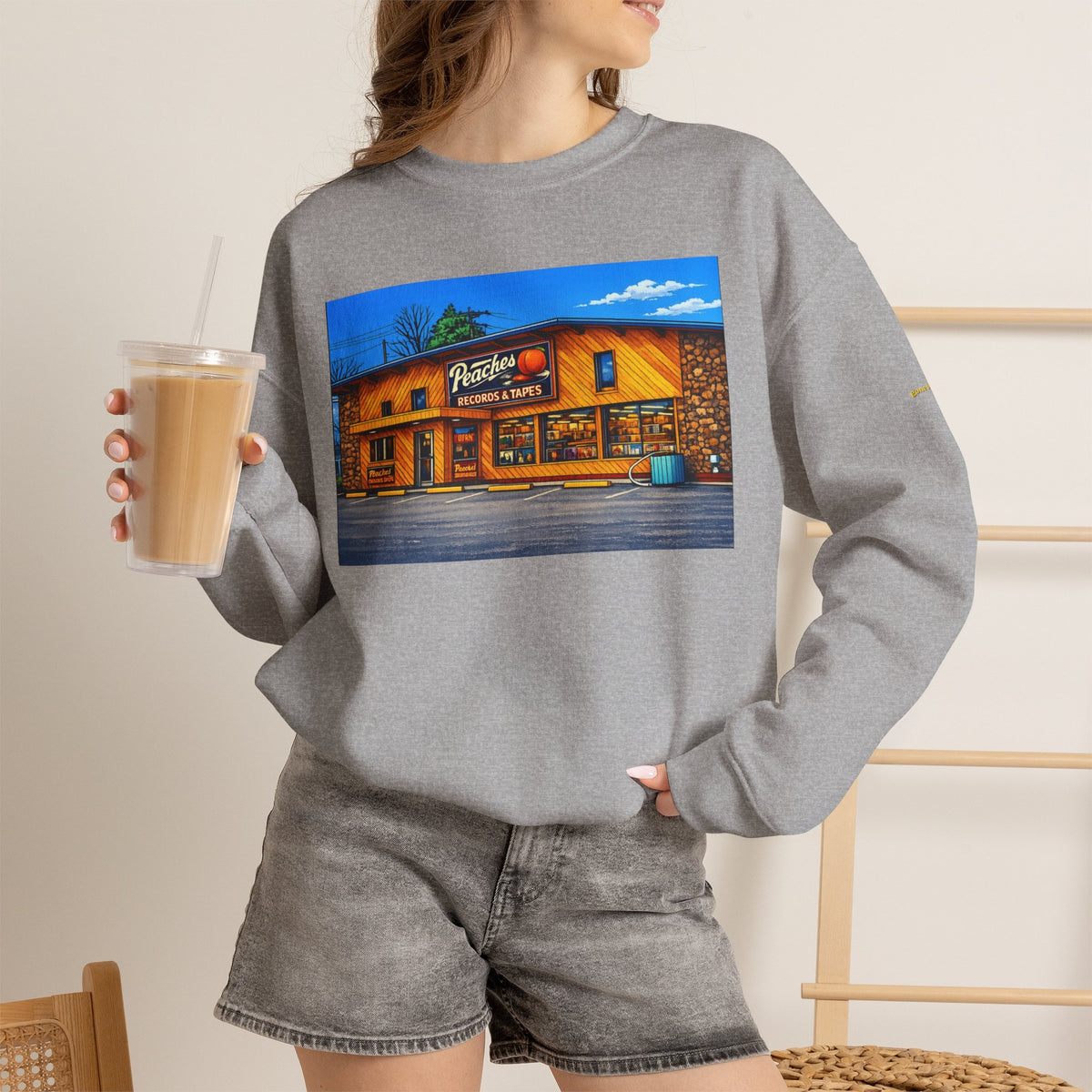 Peaches Records and Tapes (comic style)| Native303 Sweatshirt
