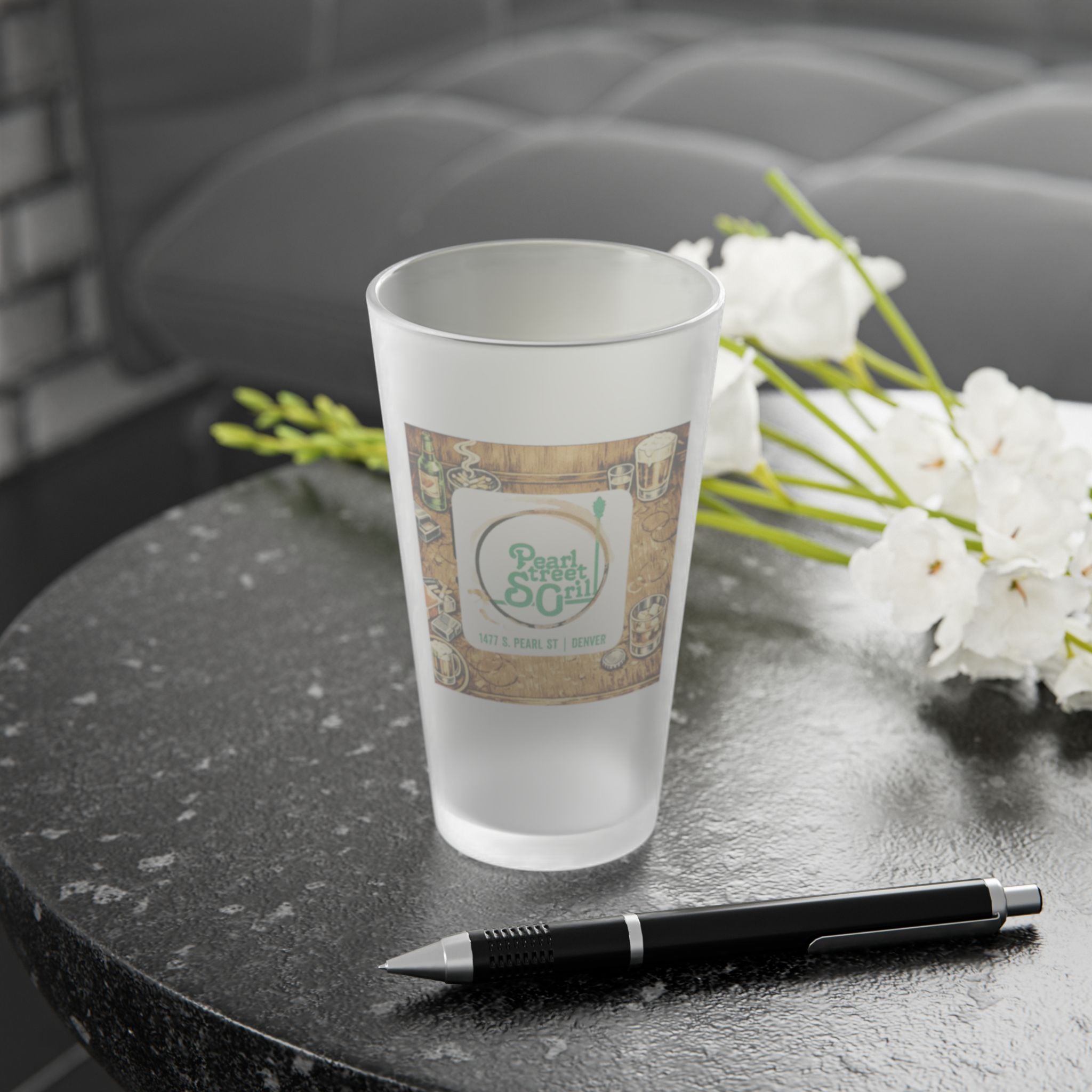 PEARL STREET GRILL - HAPPY HOUR | Frosted Pint Glass 16oz
