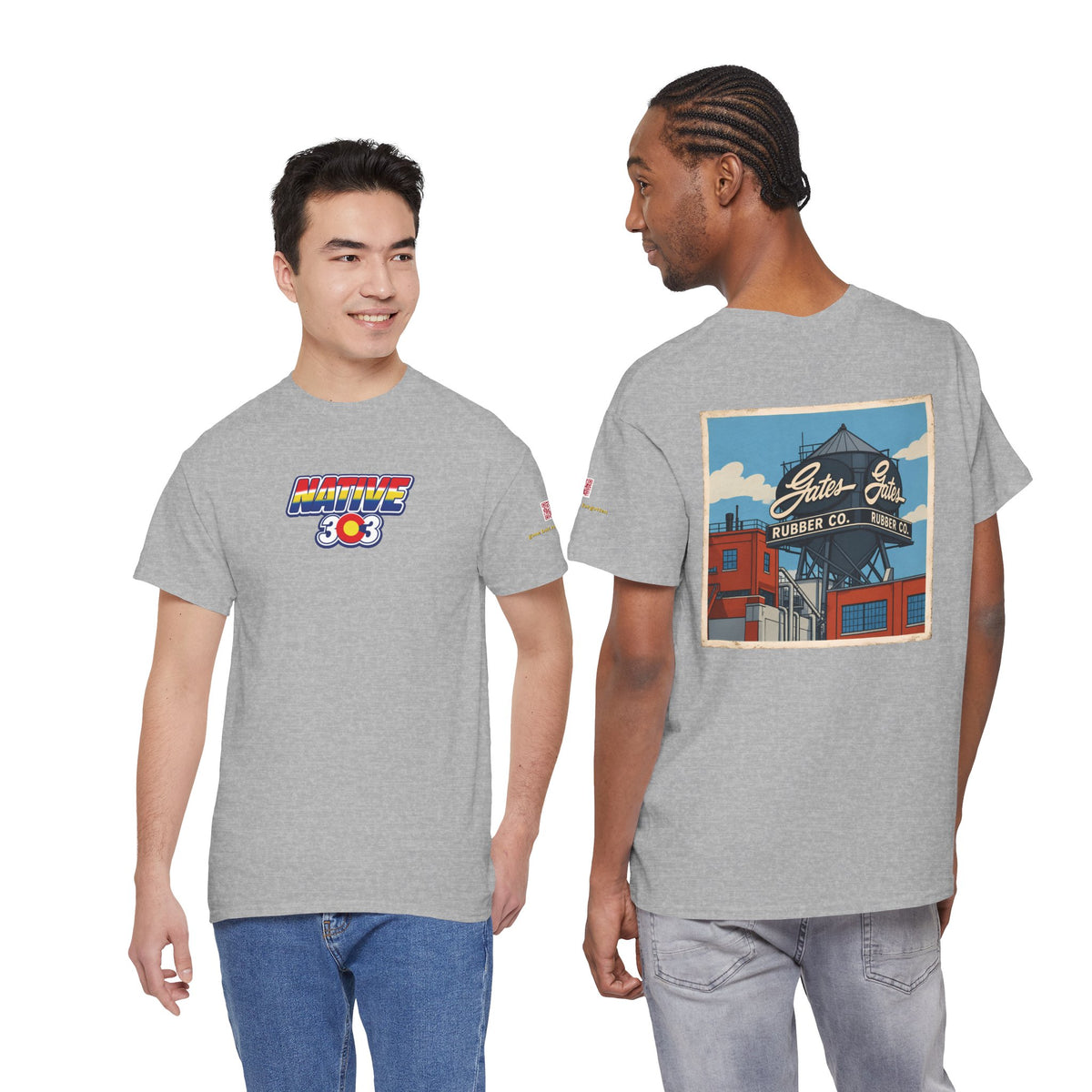 GATES RUBBER WATER TOWER - cartoon style - vintage Denver gear