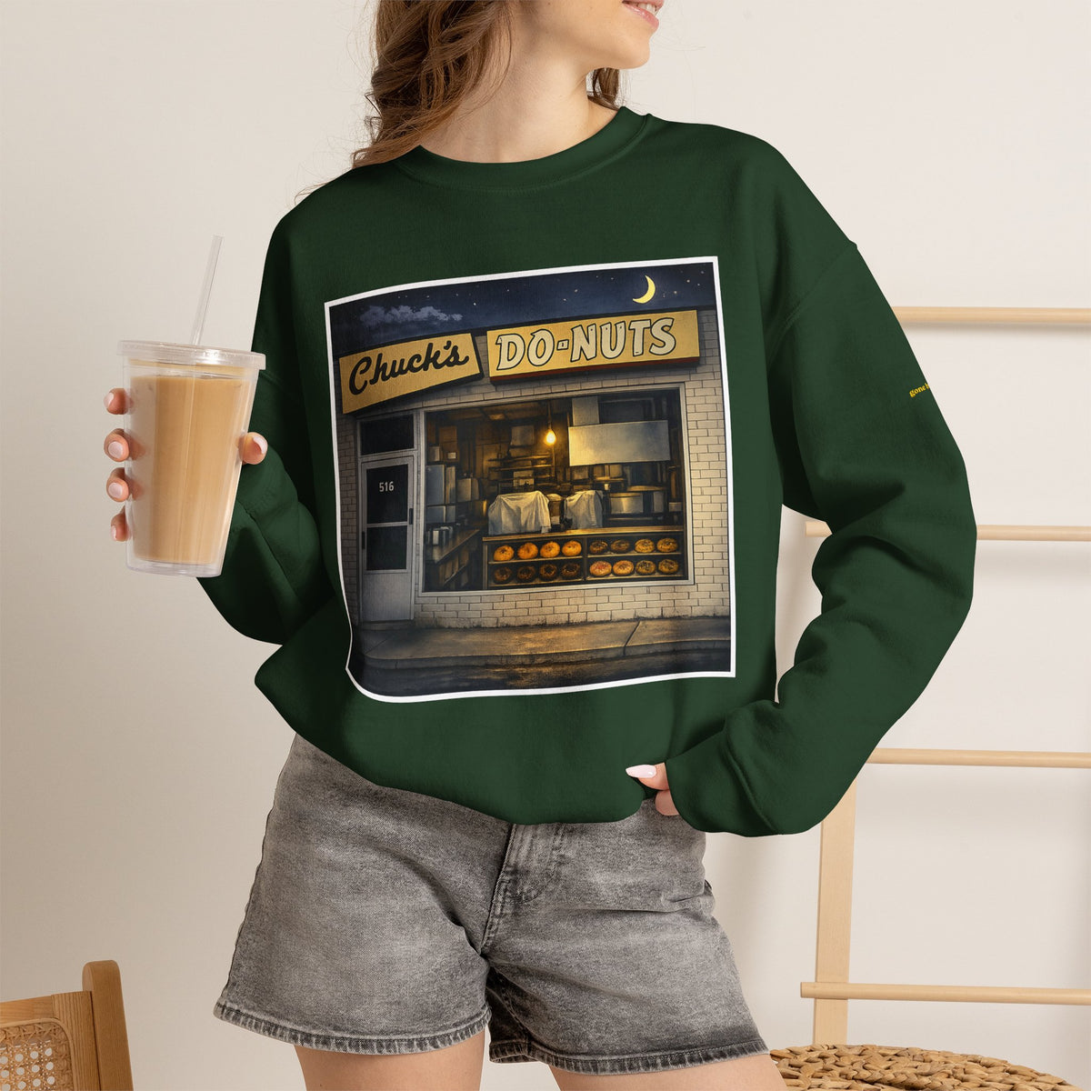 Chuck's Donuts nightscene | Native303 Sweatshirt
