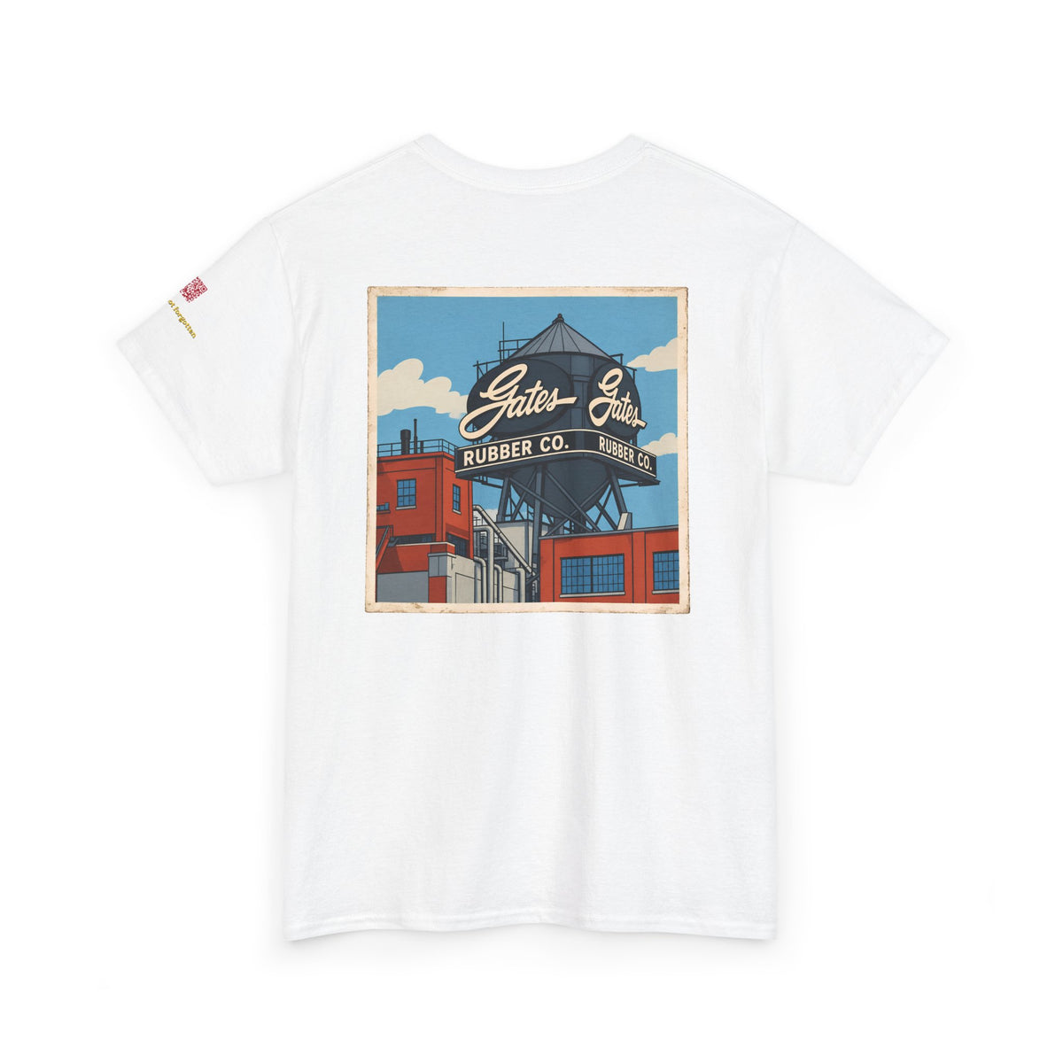 GATES RUBBER WATER TOWER - cartoon style - vintage Denver gear