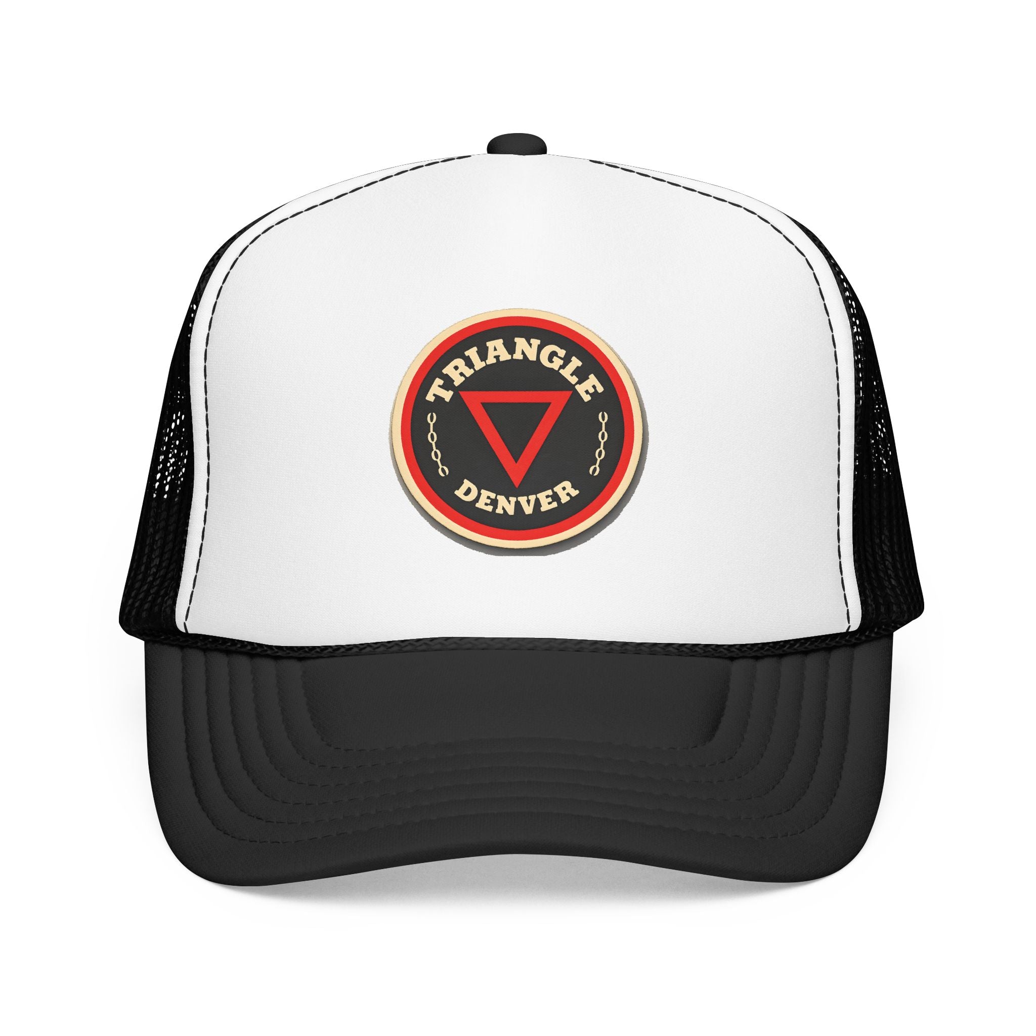 Triangle Bar Trucker Hat — Vintage Sailboat Foam Cap
