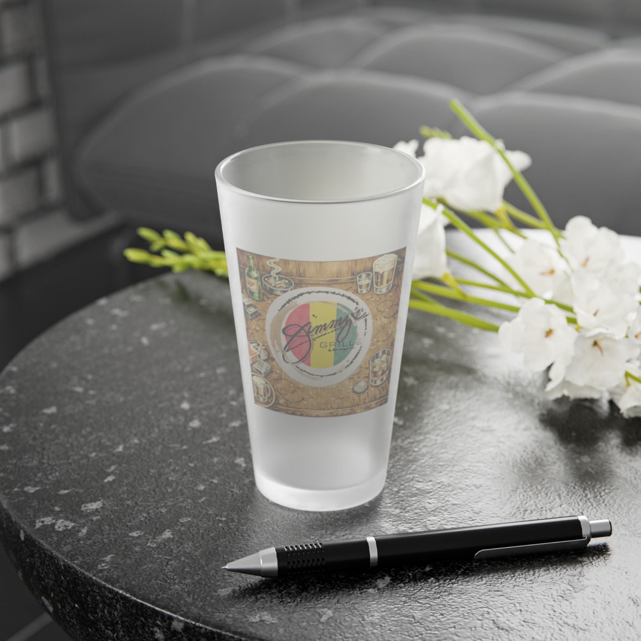JIMMY'S GRILLE - HAPPY HOUR | Frosted Pint Glass 16oz