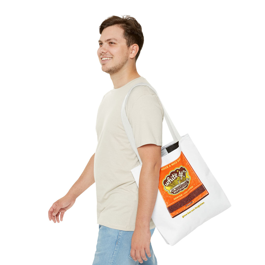 White Spot matchbook tote