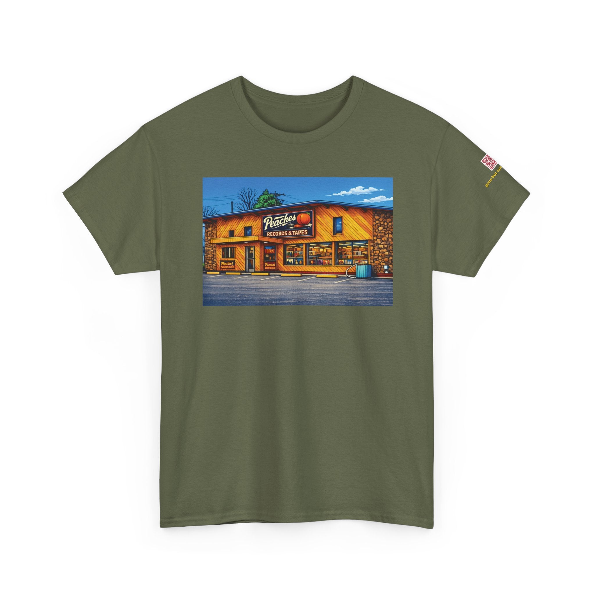 Peaches Records and Tapes (comic style) - vintage Denver gear