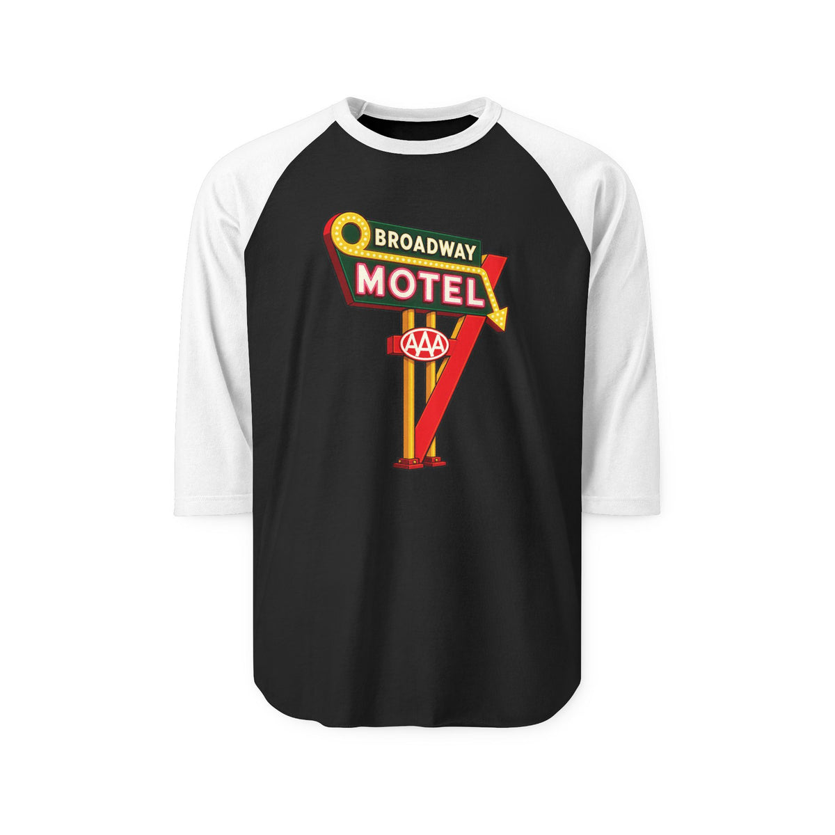 BROADWAY MOTEL sign | Retro Baseball Tee