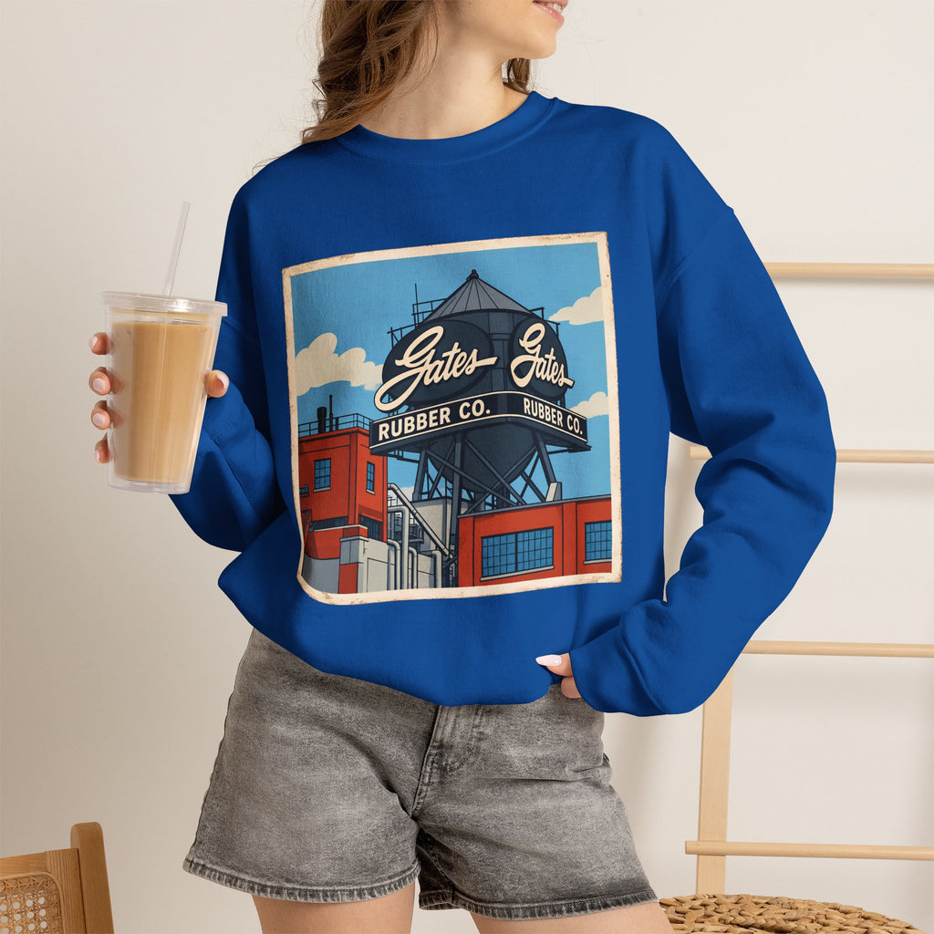 Gate's Rubber Company water tower - cartoon style | Native303 Sweatshirt