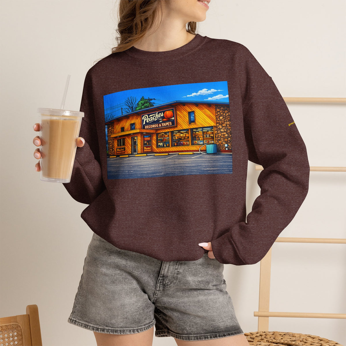 Peaches Records and Tapes (comic style)| Native303 Sweatshirt