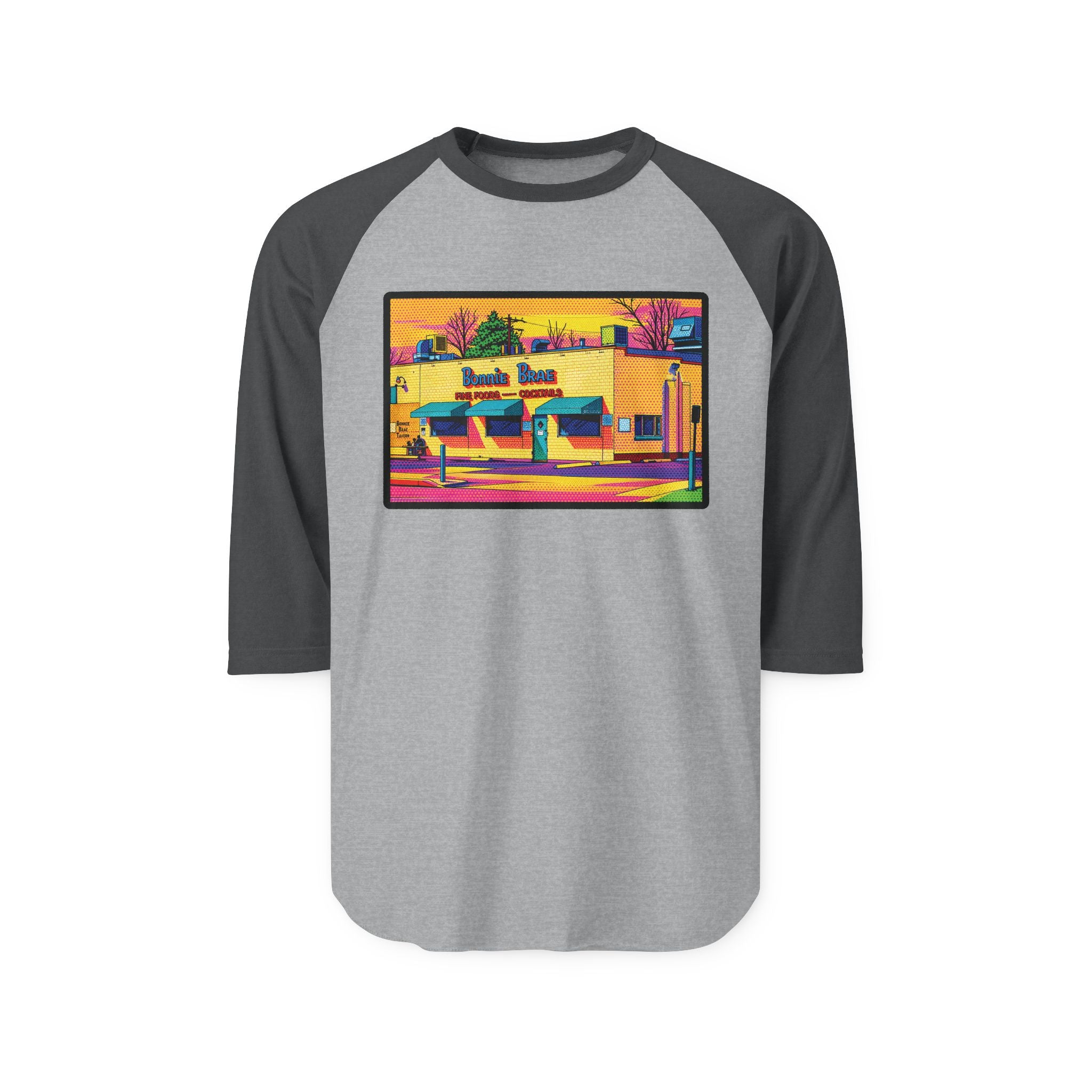 BONNIE BRAE NEON POP ART | Retro Baseball Tee
