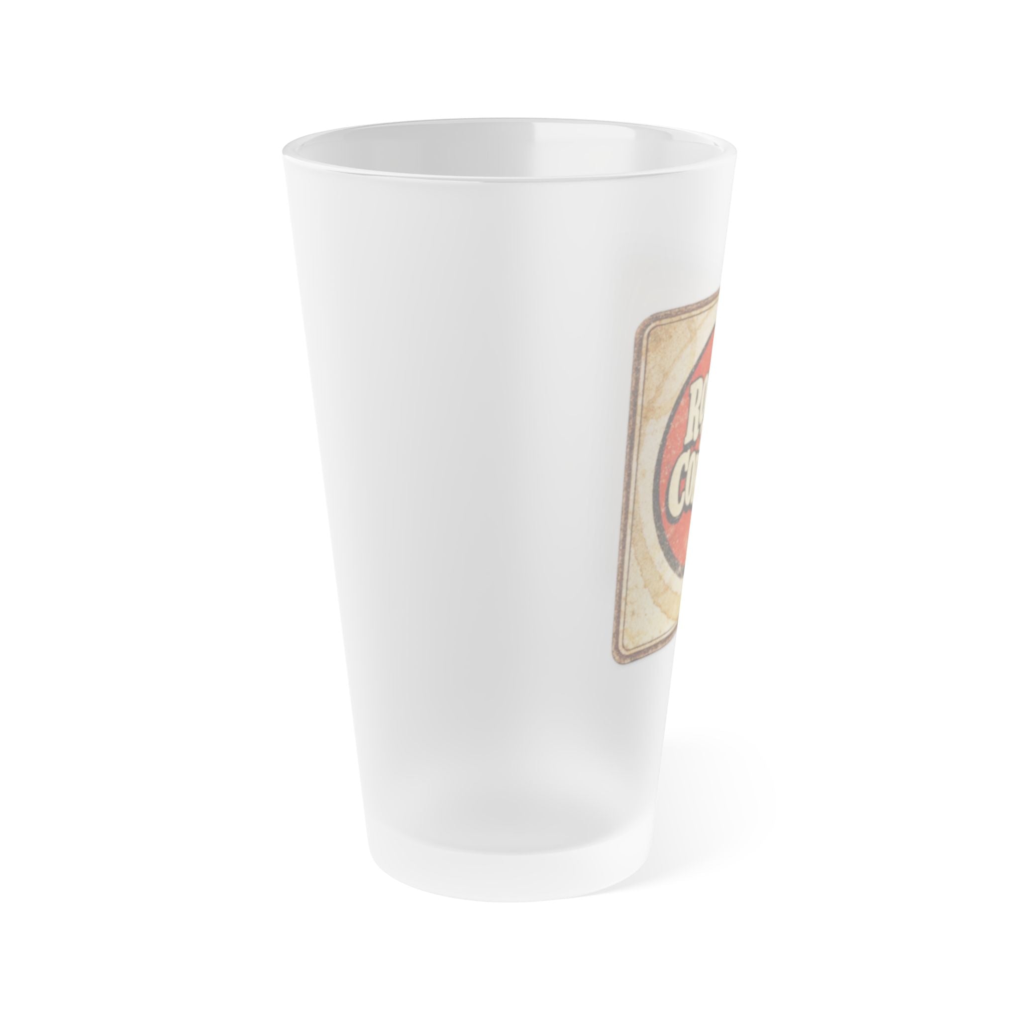 Round the Corner Coaster Frosted Pint Glass 16oz