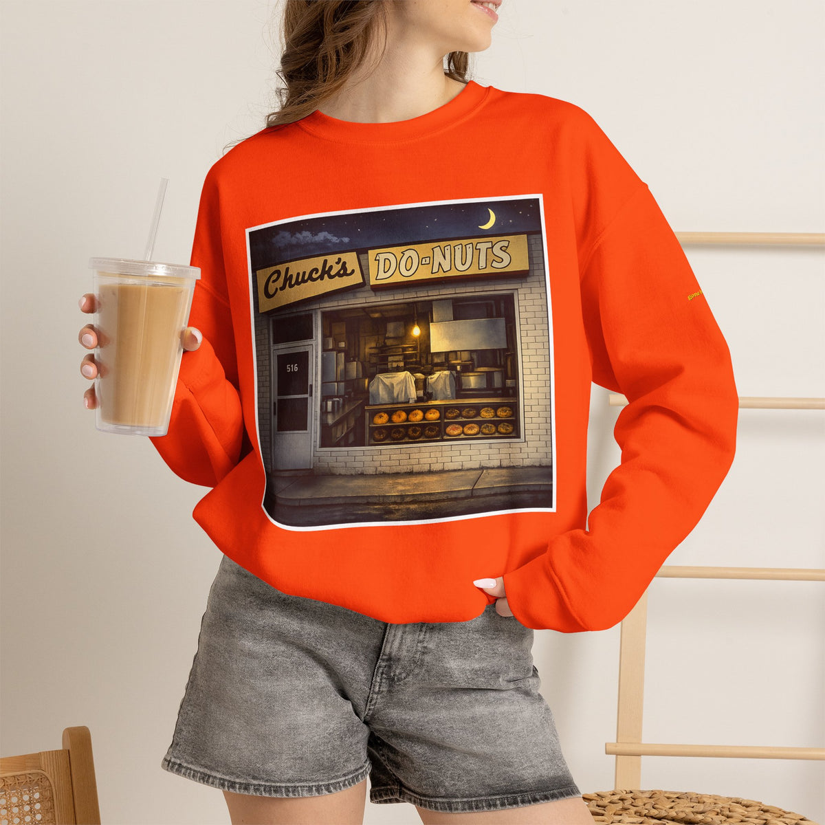 Chuck's Donuts nightscene | Native303 Sweatshirt