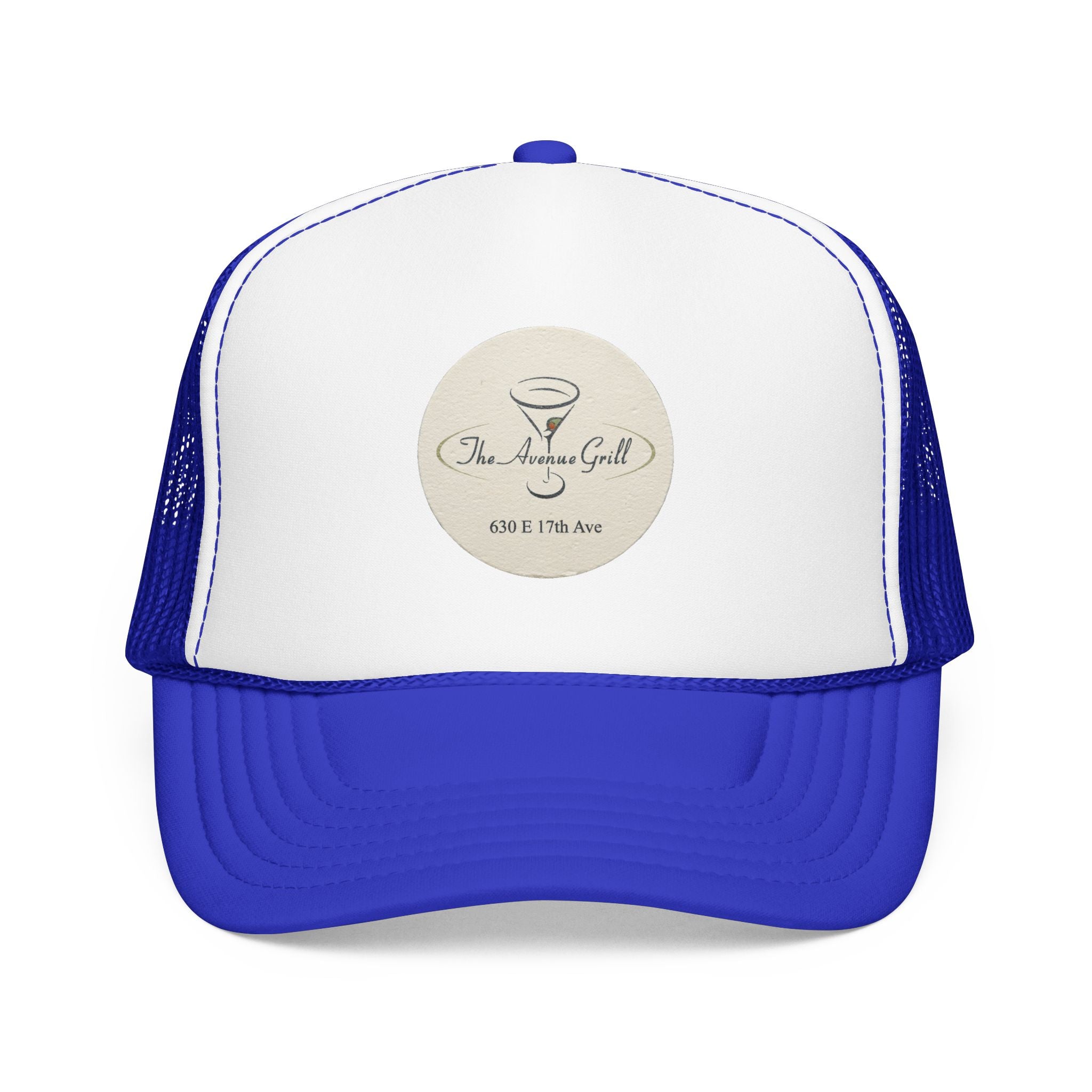 Avenue Grill Trucker Hat — Vintage Sailboat Foam Cap