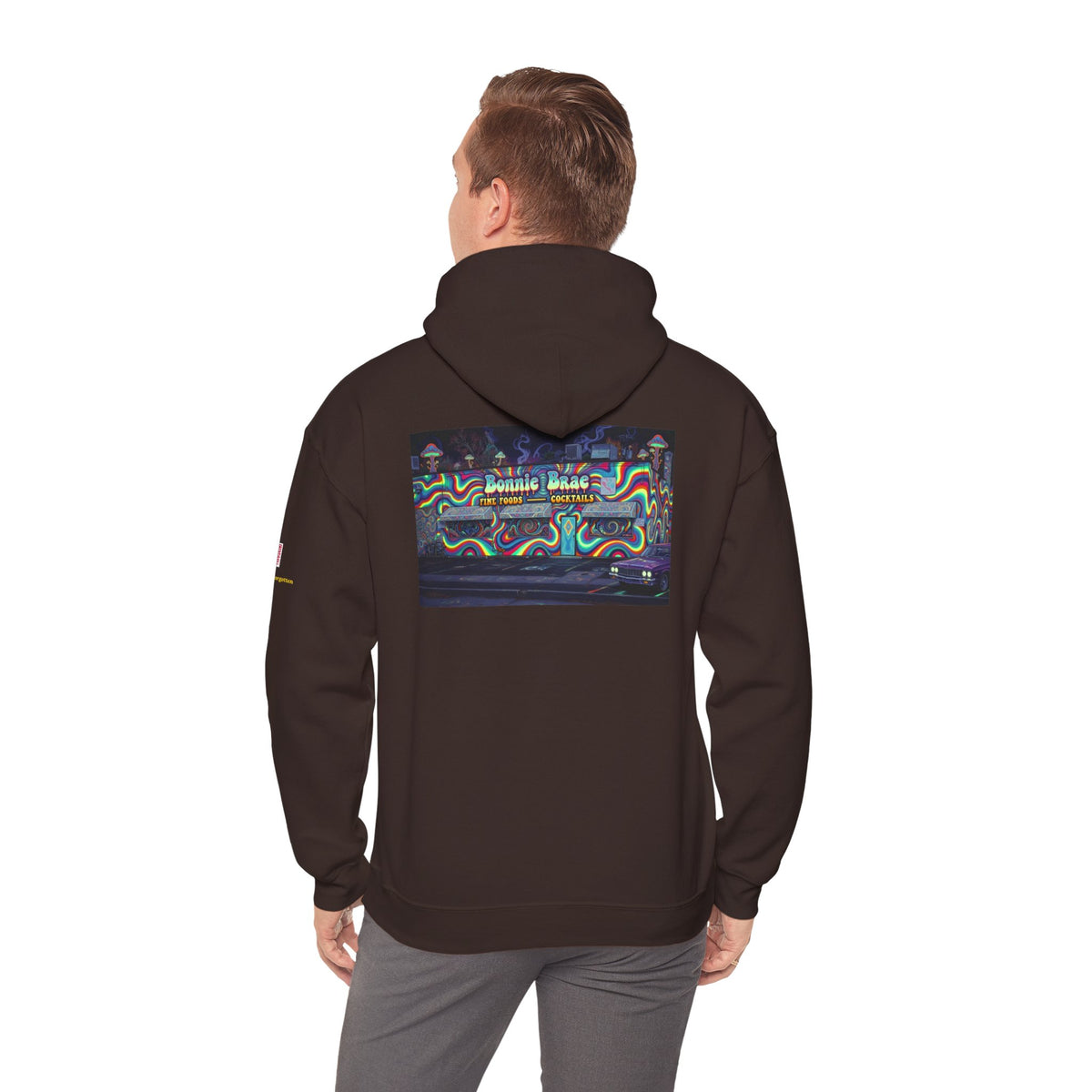 Bonnie Brae Tavern psychedelic nightscene | Unisex Heavy Blend™ Hooded Sweatshirt