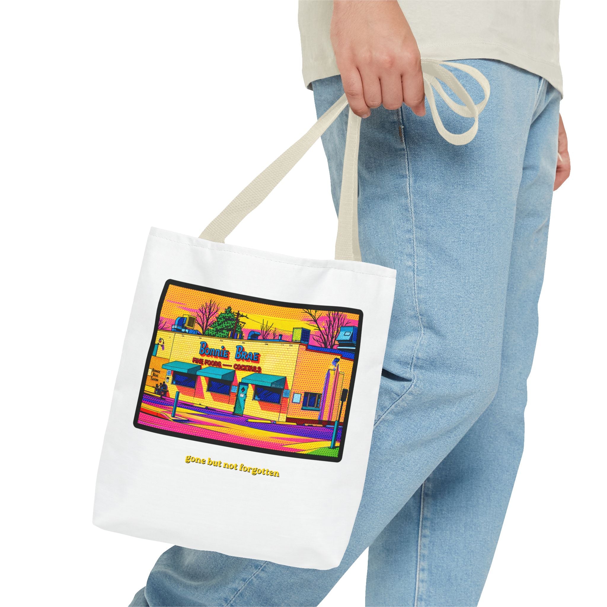 Bonnie Brae Tavern (comic pop style) Tote