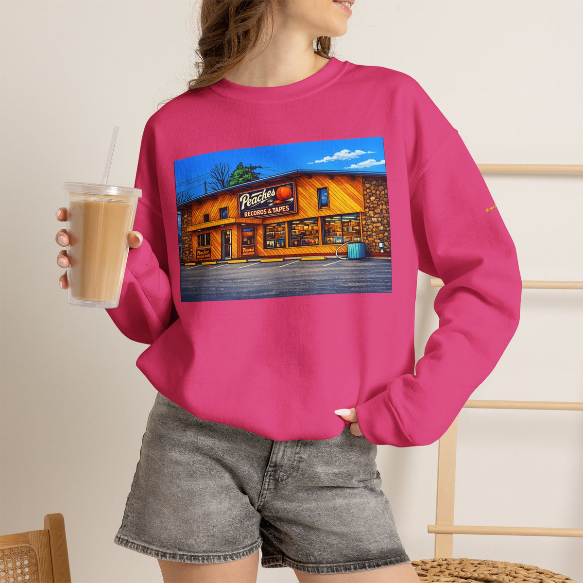 Peaches Records and Tapes (comic style)| Native303 Sweatshirt