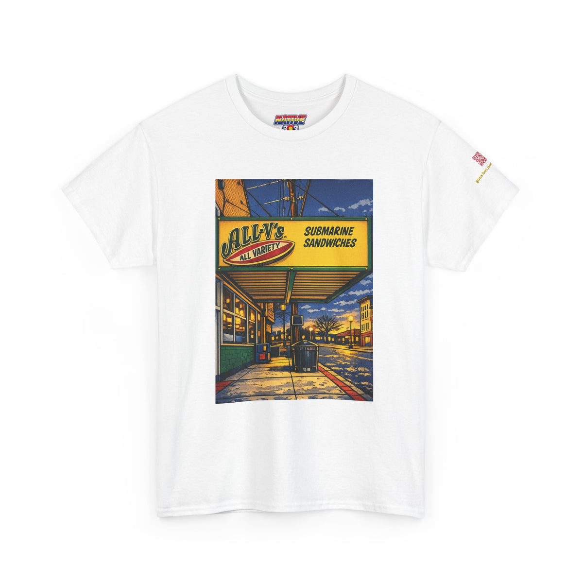 All-V's comic style design- vintage Denver gear