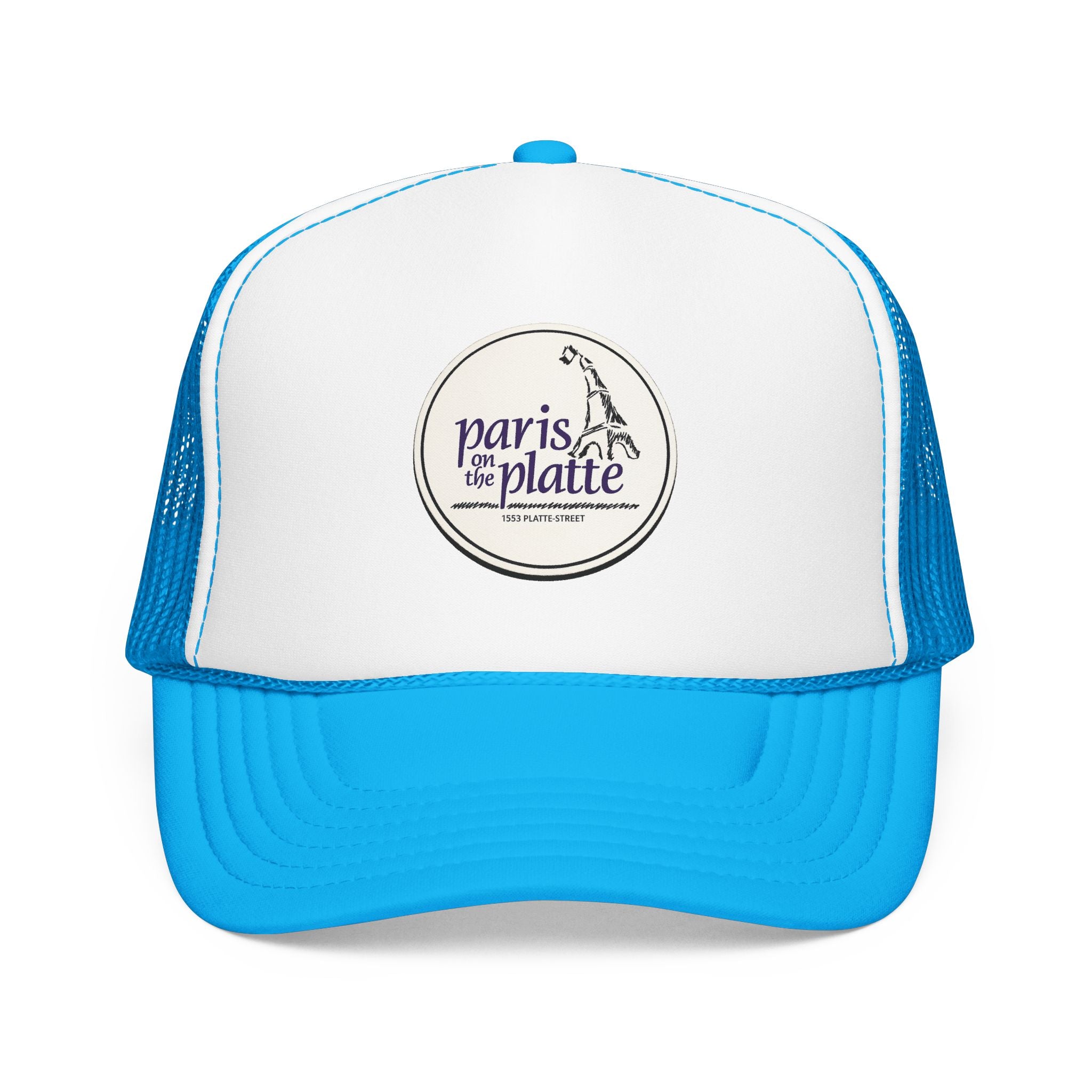Paris on the Platte Trucker Hat — Vintage Sailboat Foam Cap