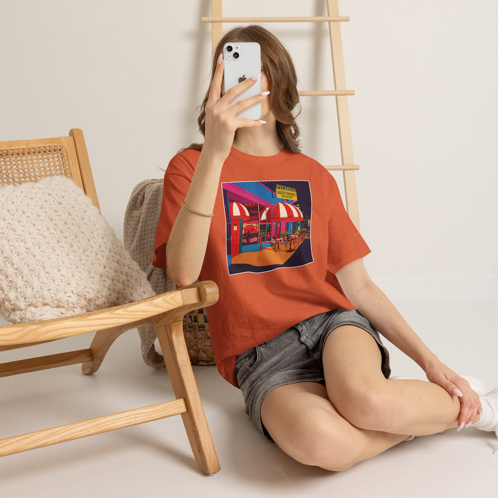 The Saucy Noodle pop art comic style - vintage Denver gear
