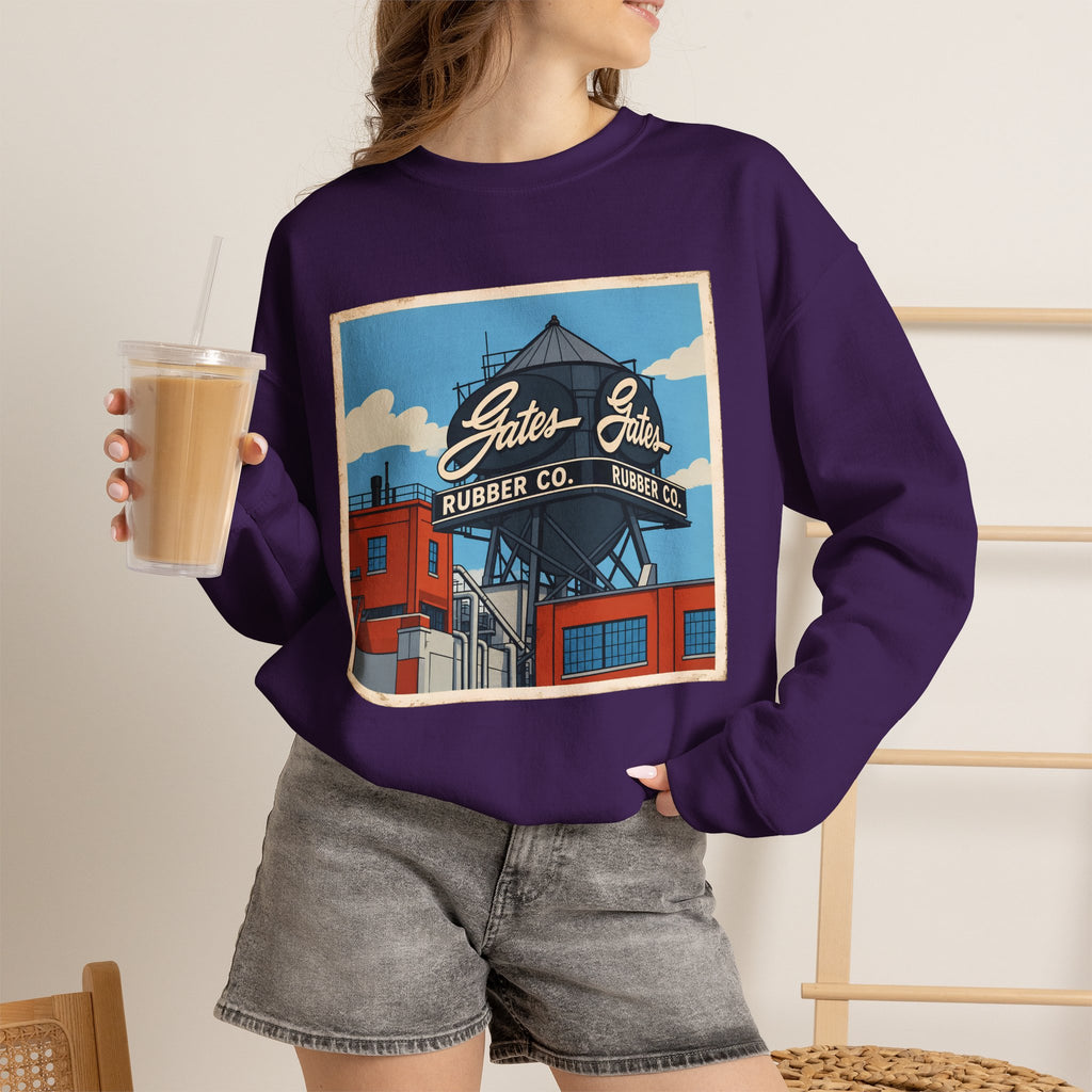 Gate's Rubber Company water tower - cartoon style | Native303 Sweatshirt