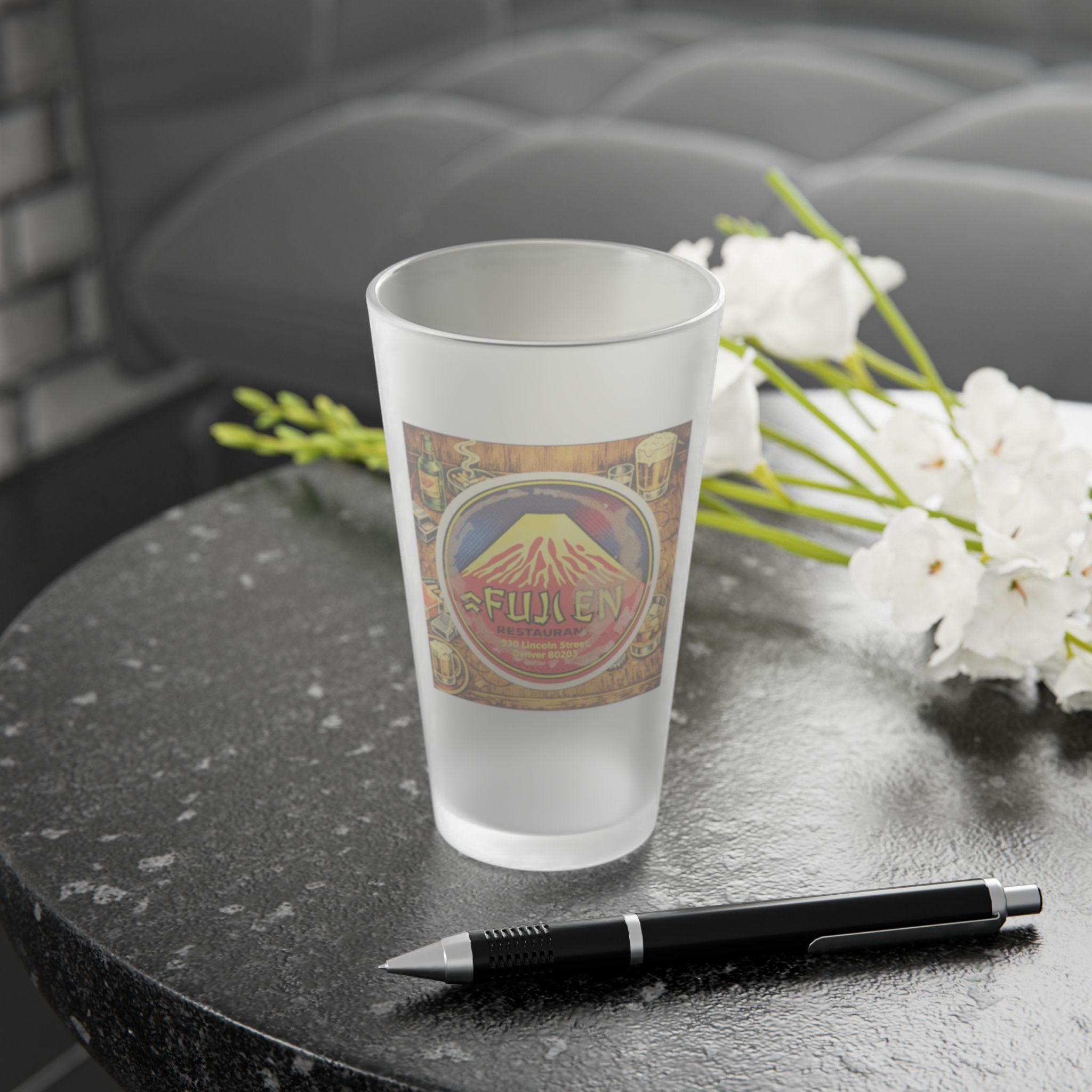 FUJI EN - HAPPY HOUR | Frosted Pint Glass 16oz