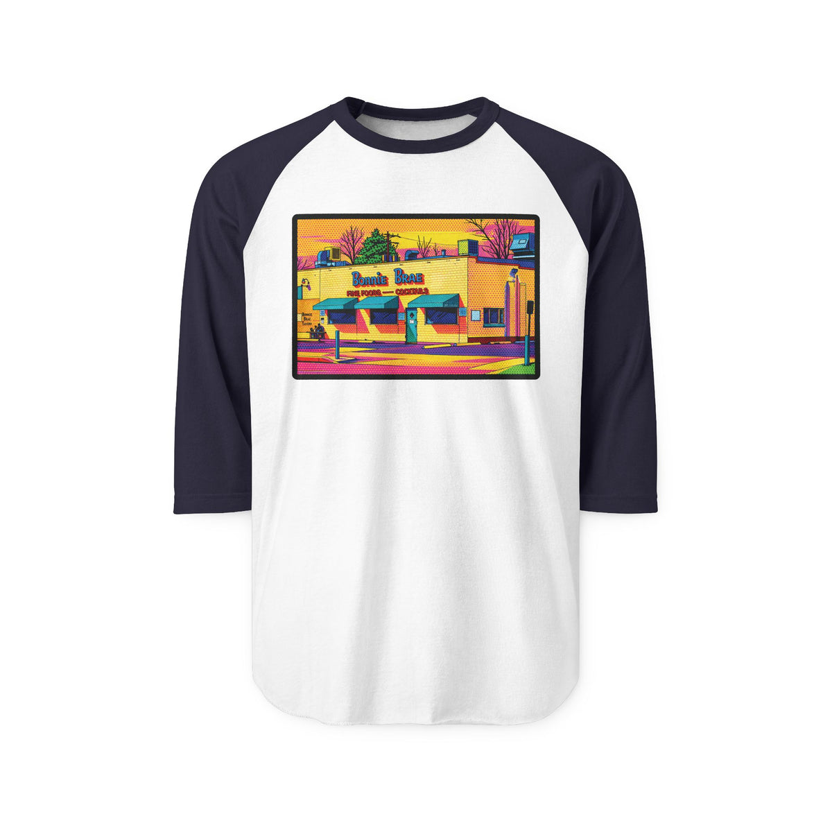 BONNIE BRAE NEON POP ART | Retro Baseball Tee