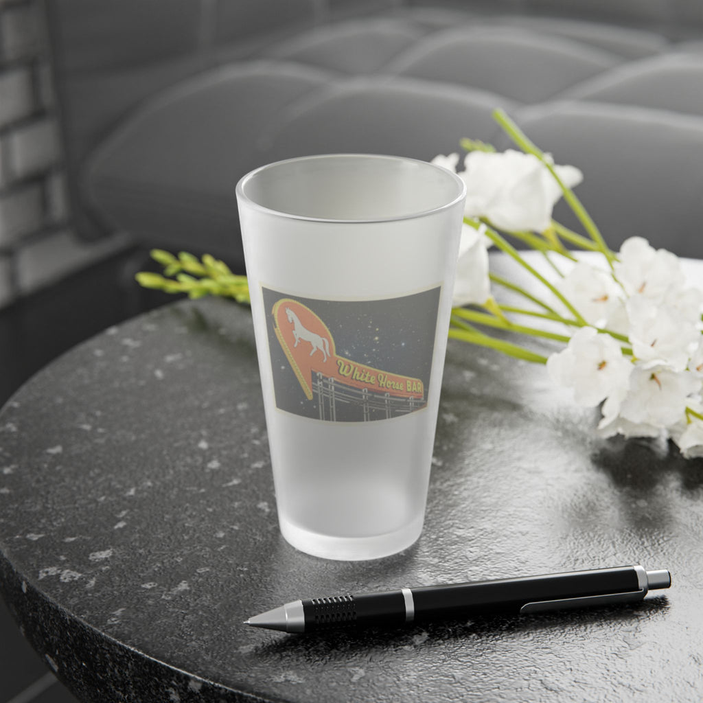 WHITE HORSE BAR | Frosted Pint Glass 16oz