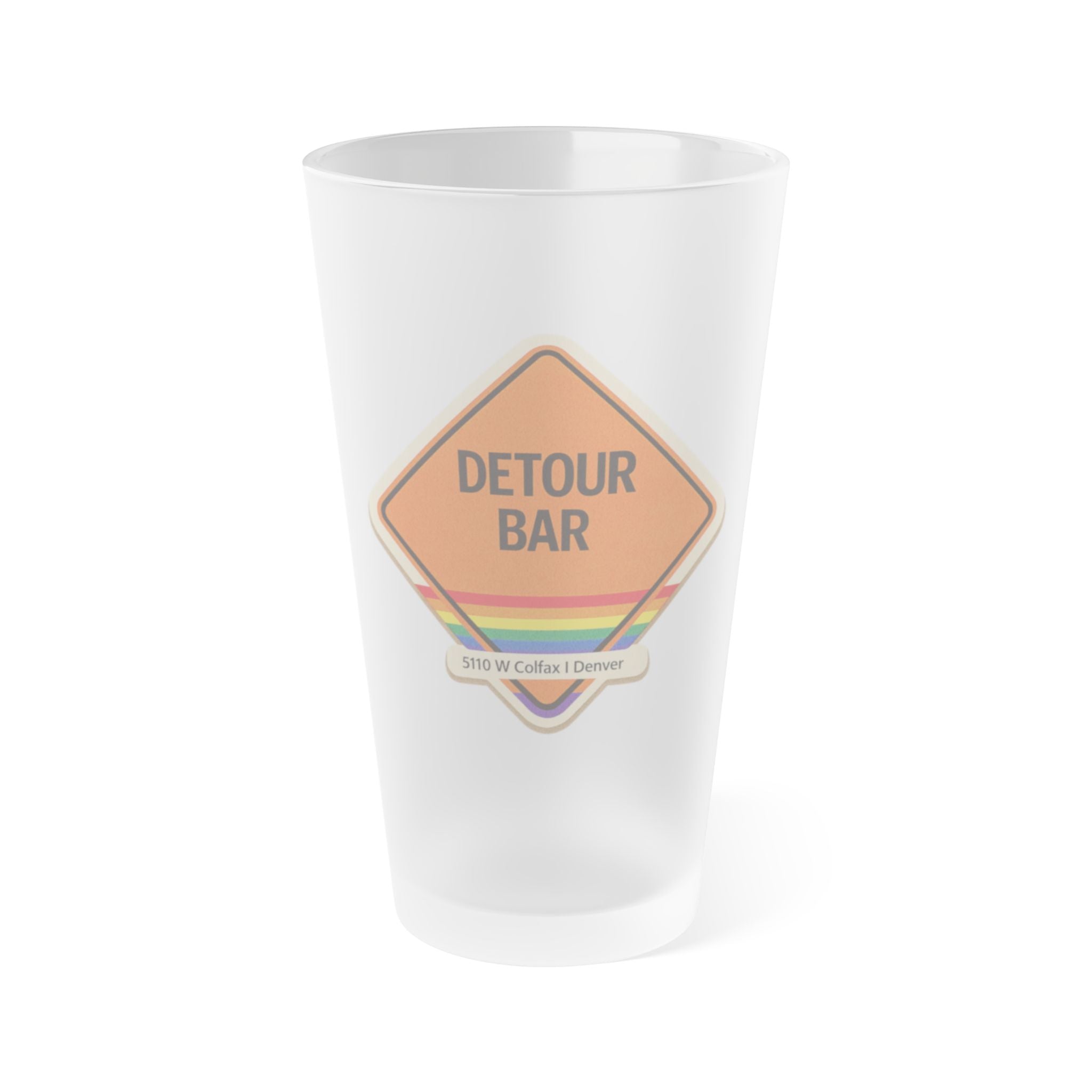 DETOUR BAR | Frosted Pint Glass 16oz