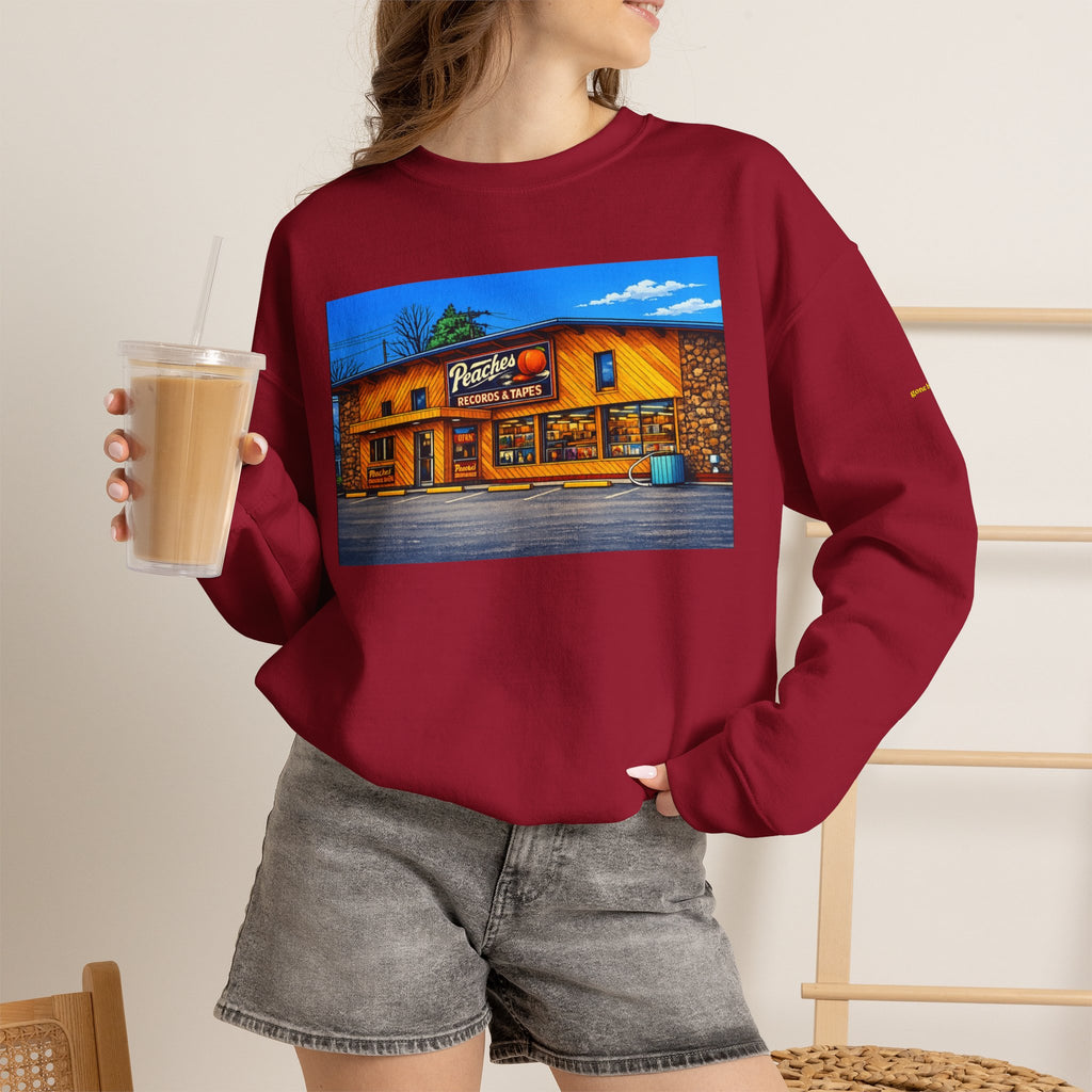 Peaches Records and Tapes (comic style)| Native303 Sweatshirt