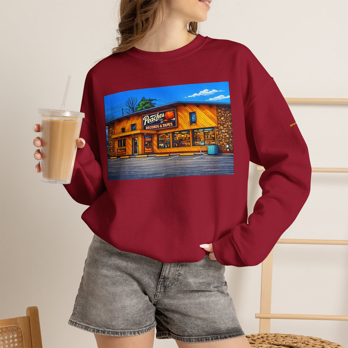 Peaches Records and Tapes (comic style)| Native303 Sweatshirt