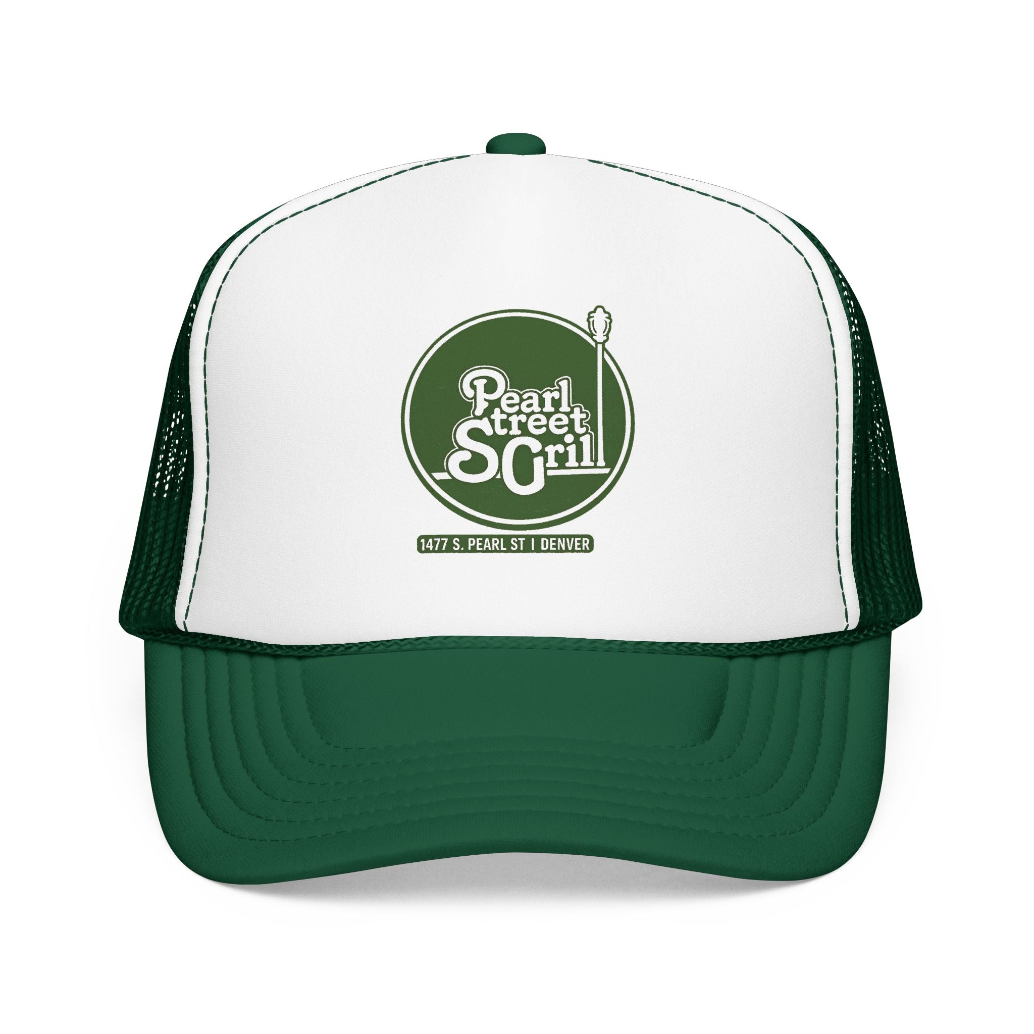 Pearl Street Grill Trucker Hat — Vintage Sailboat Foam Cap