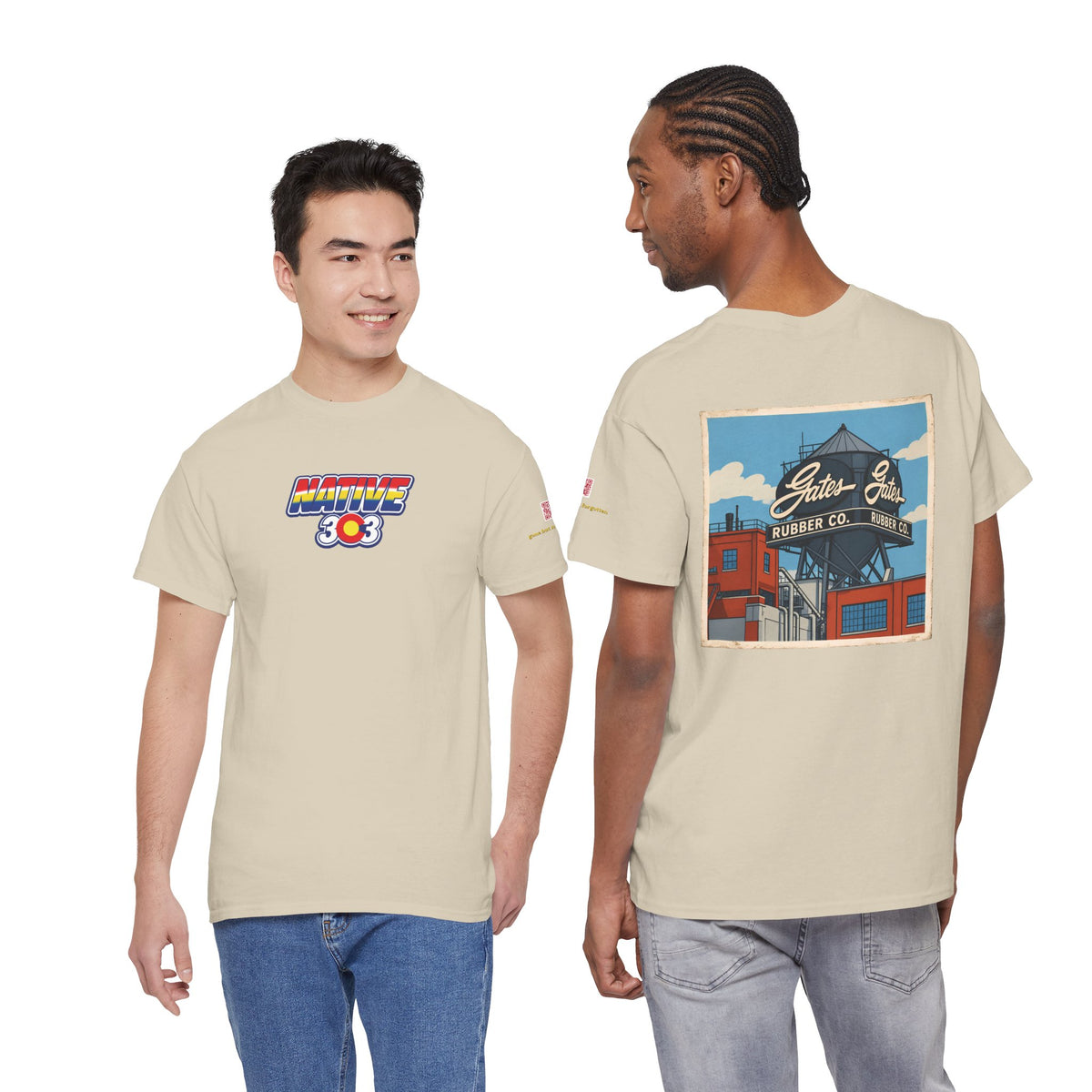 GATES RUBBER WATER TOWER - cartoon style - vintage Denver gear