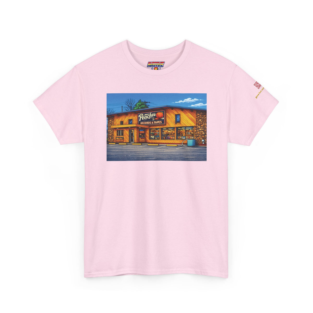 Peaches Records and Tapes (comic style) - vintage Denver gear