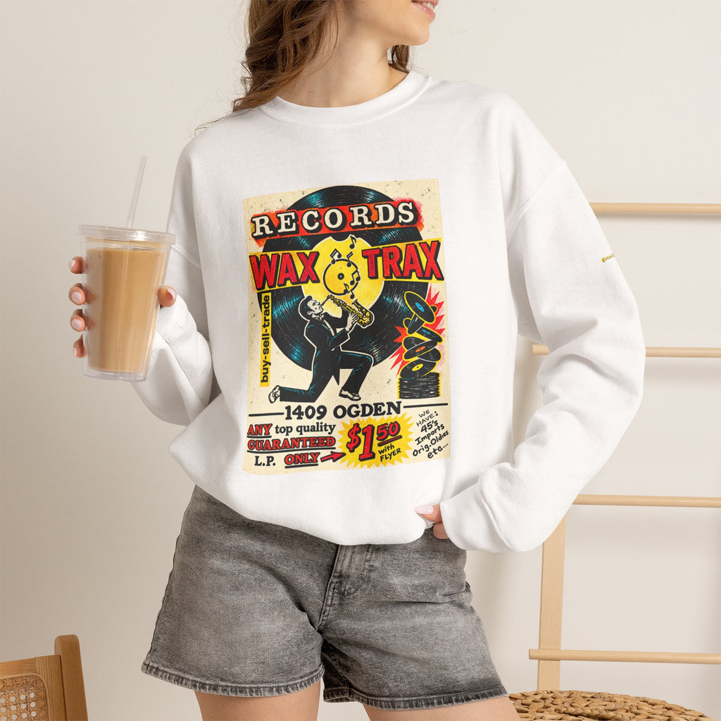 Wax Trax original old school flyer  | Native303 Sweatshirt