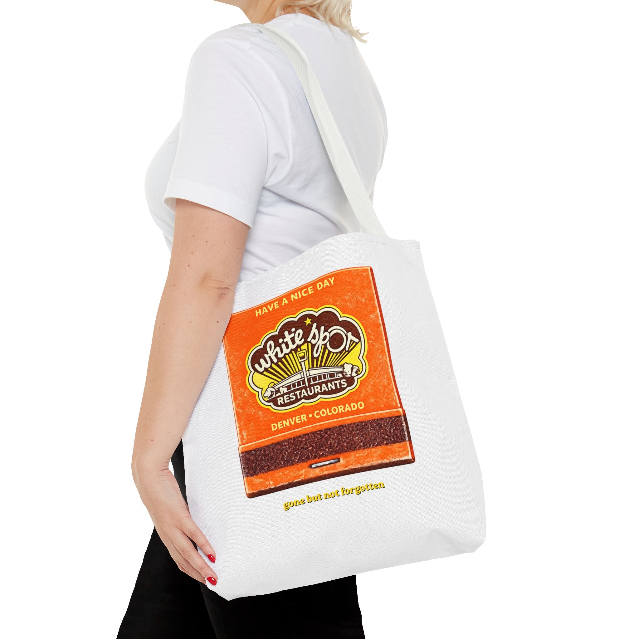White Spot matchbook tote