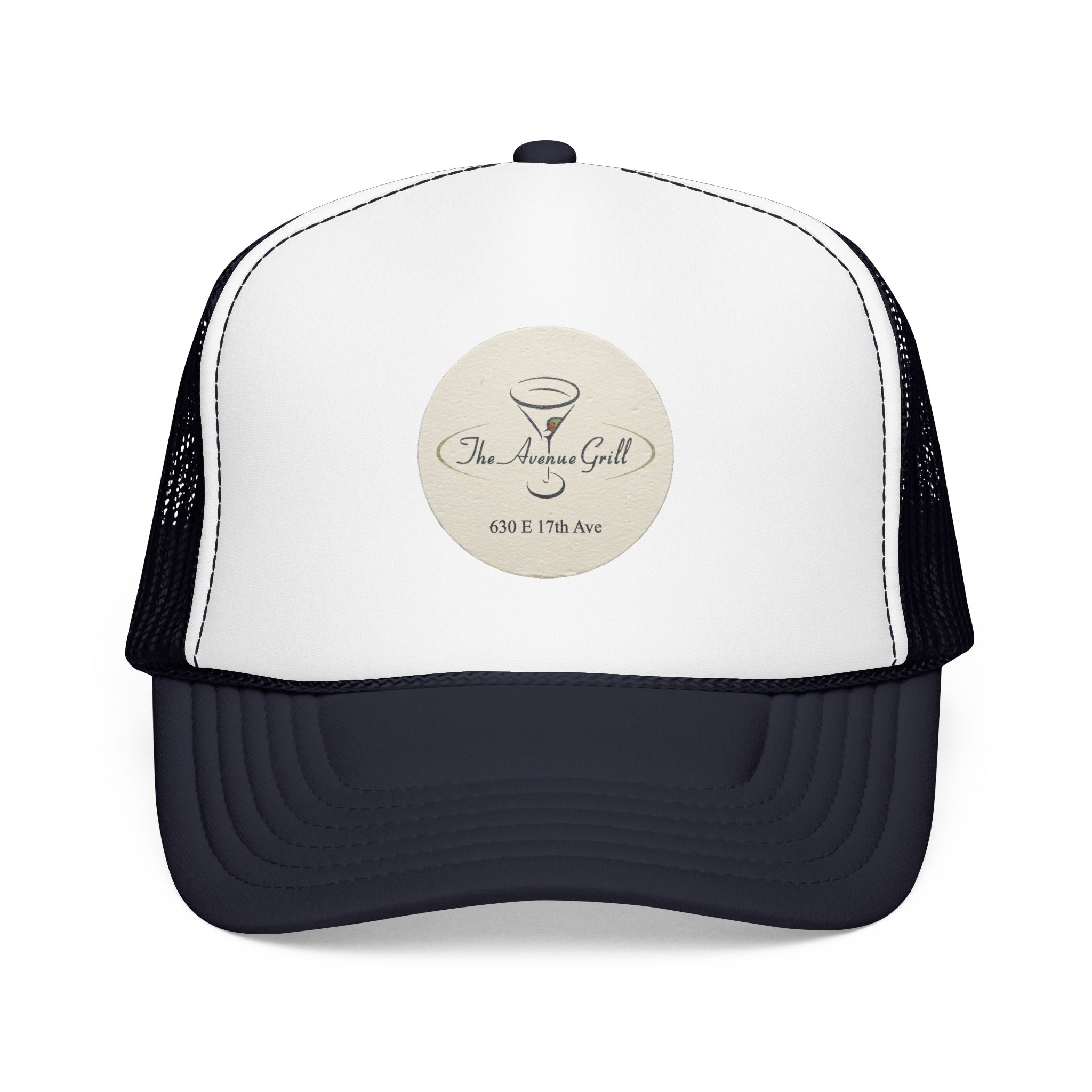 Avenue Grill Trucker Hat — Vintage Sailboat Foam Cap