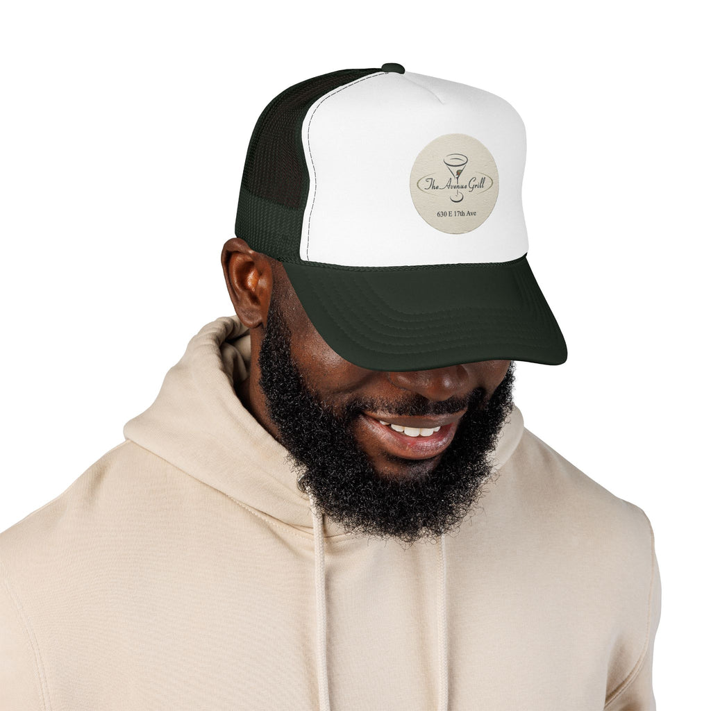 Avenue Grill Trucker Hat — Vintage Sailboat Foam Cap