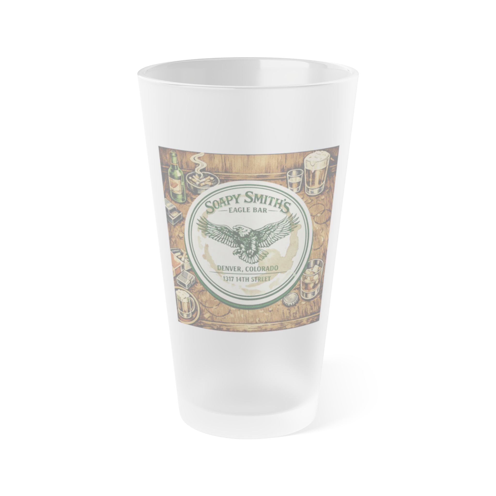 SOAPY SMITH'S - HAPPY HOUR | Frosted Pint Glass 16oz