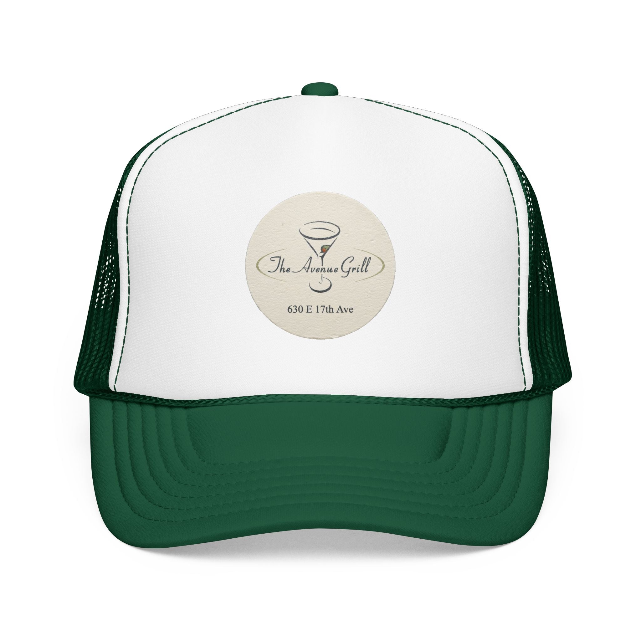 Avenue Grill Trucker Hat — Vintage Sailboat Foam Cap