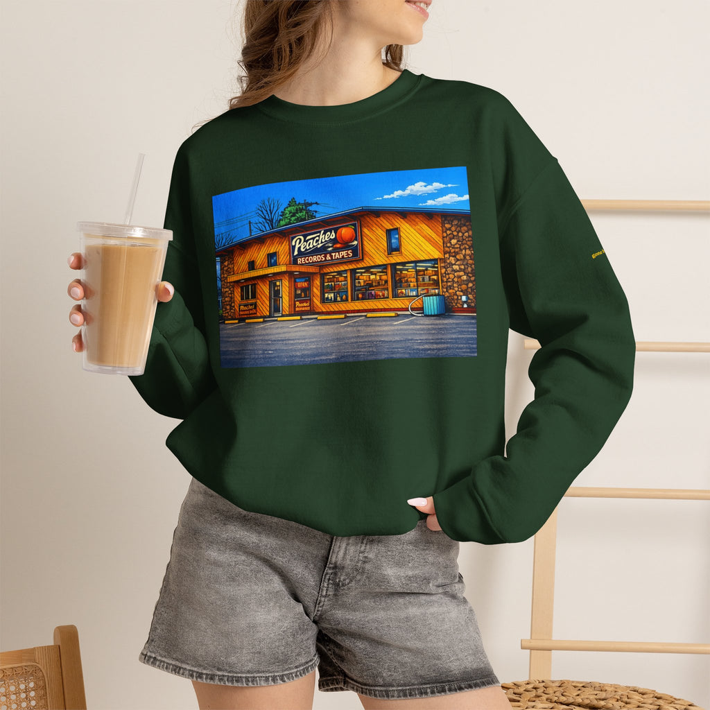 Peaches Records and Tapes (comic style)| Native303 Sweatshirt