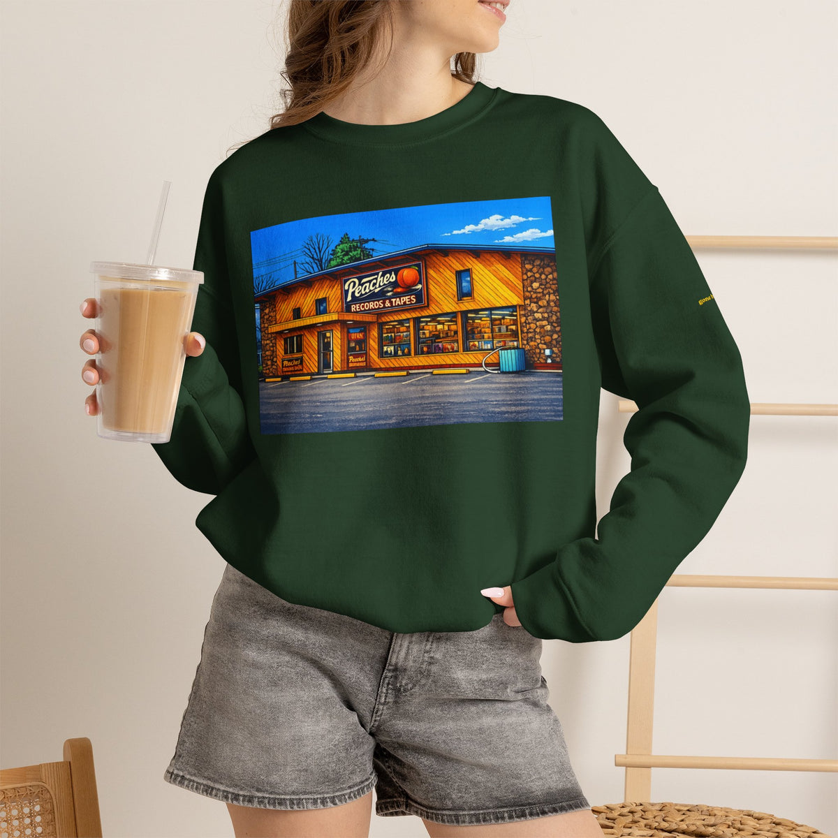 Peaches Records and Tapes (comic style)| Native303 Sweatshirt